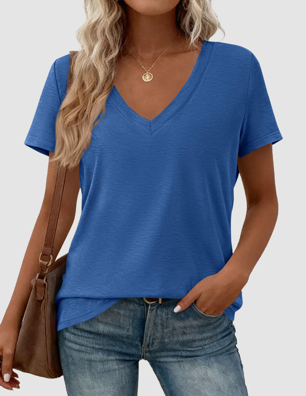 PRETTYGARDEN Womens Tops Short Sleeve Oversized Tshirts Shirts Summer Casual V Neck Loose Basic Tees Spring Tunic Blouse