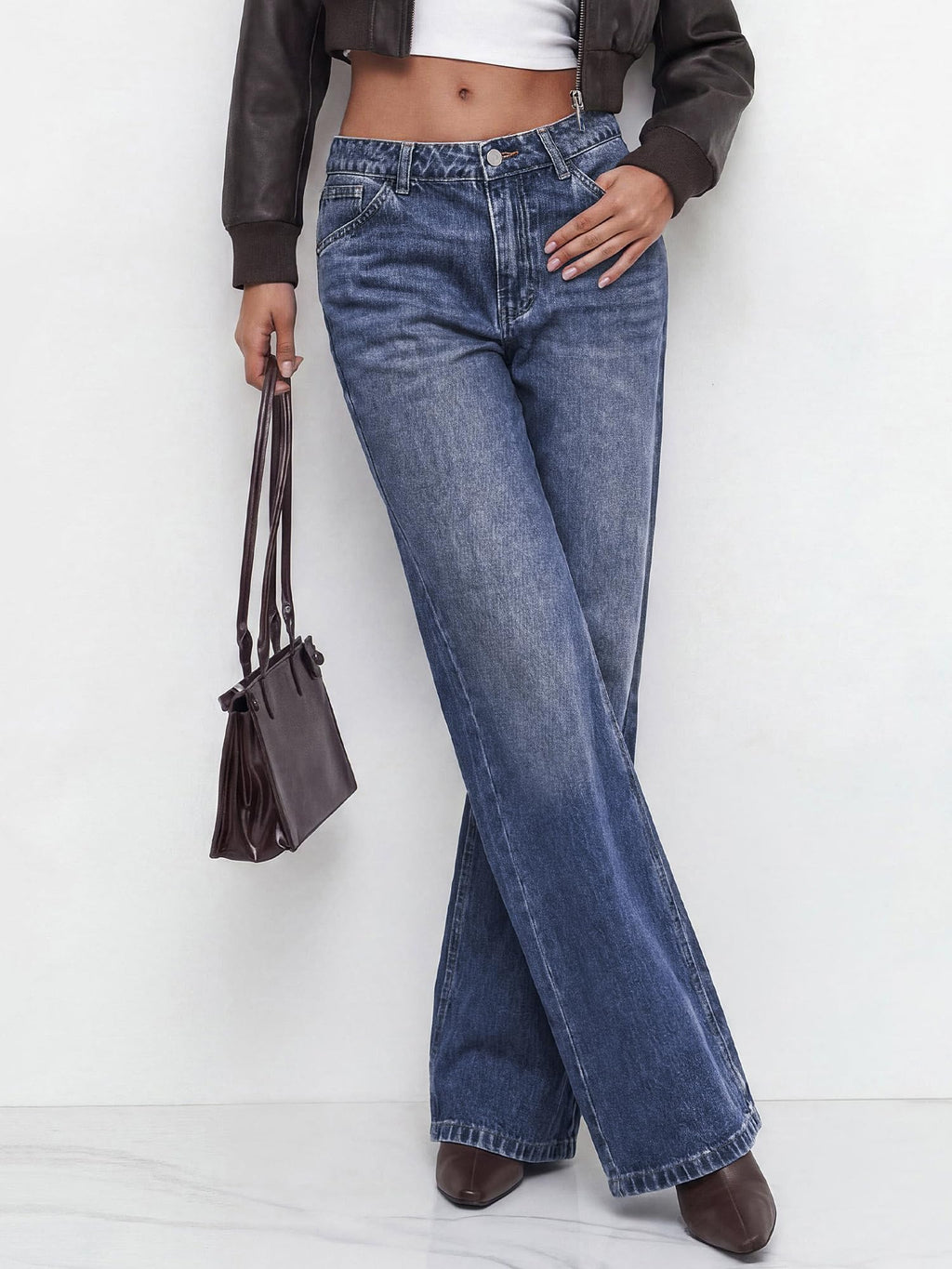 BTFBM Women Casual Straight Leg Jeans Trendy High Waisted, Pockets, Long Denim Pants, Slacks, Bottoms, Vacation Outfits, Travel Airport, Fashion Clothes, Fall Winter