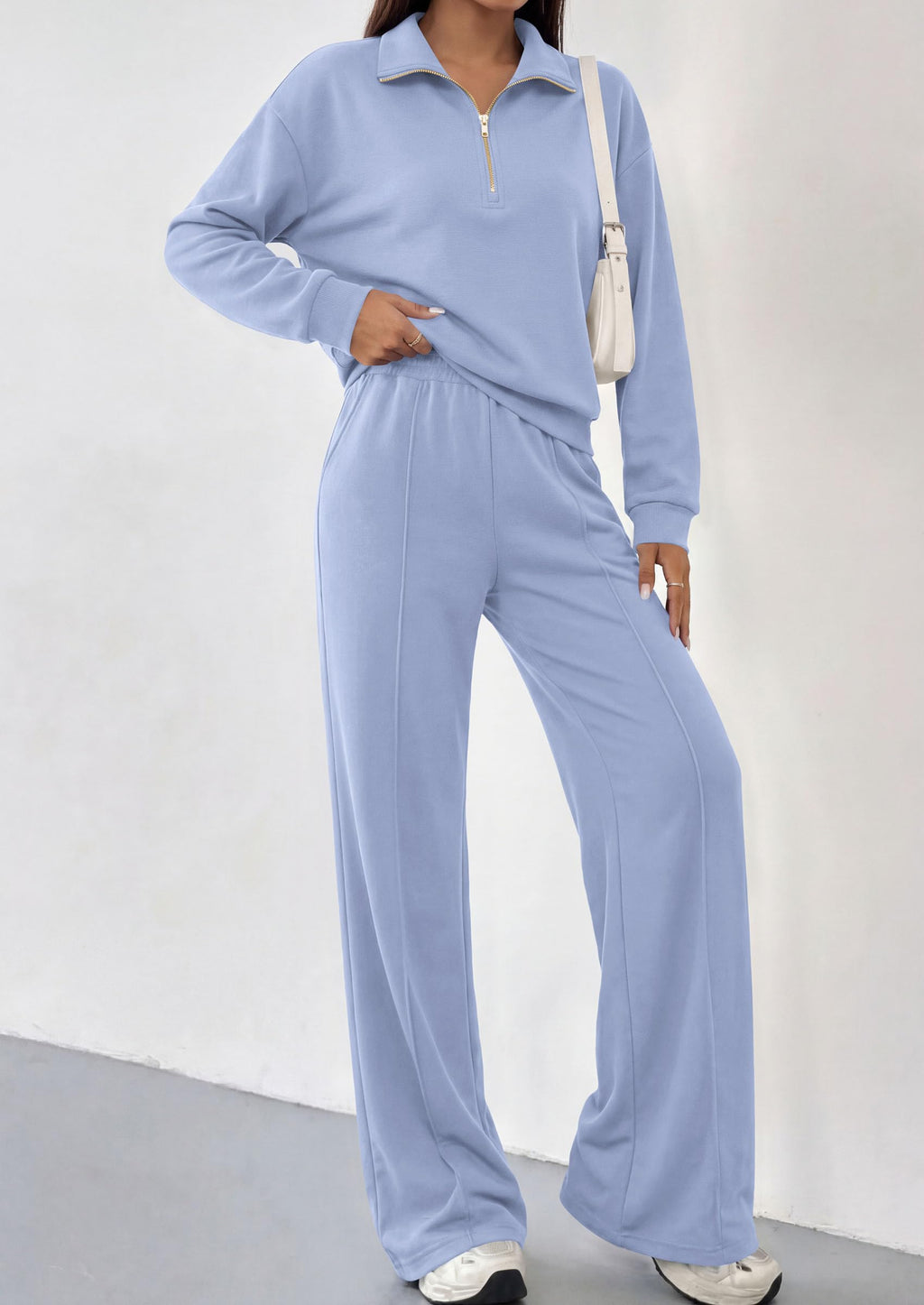 PRETTYGARDEN Women's Lounge Sets 2 Piece Outfits Sweatsuits | Half Zip Pullover Sweatshirts, Wide Leg Pants Pockets, Matching Workout Tracksuits, Airport Travel Resort Wear, Fall Clothes