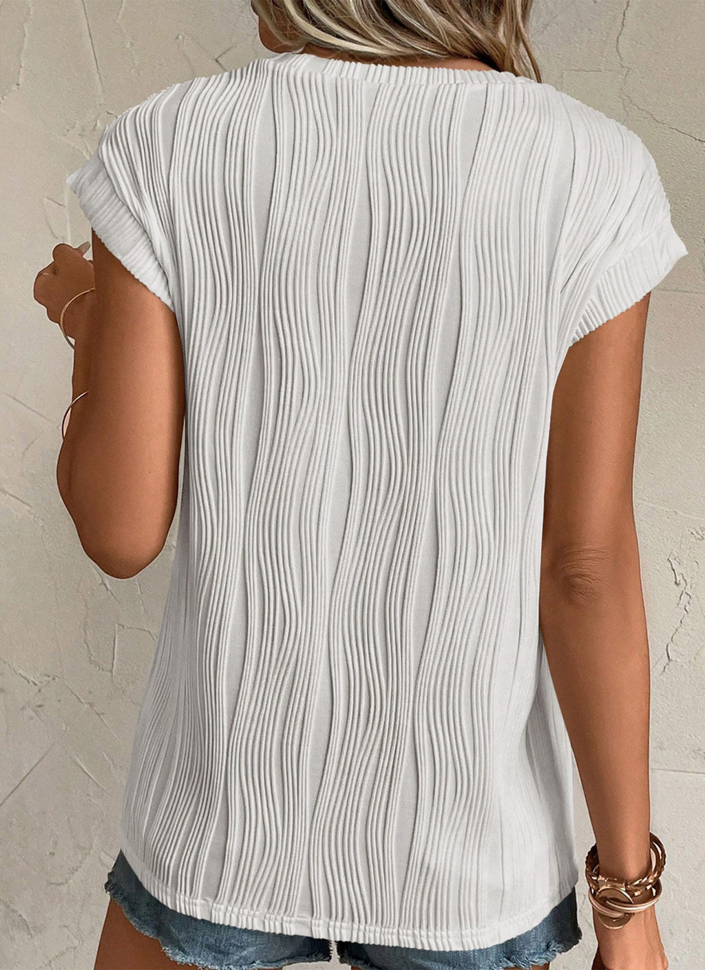 PRETTYGARDEN Blouses for Women Dressy Casual Spring Summer Business Office Tops Cap Sleeve Textured Cute Work Shirt