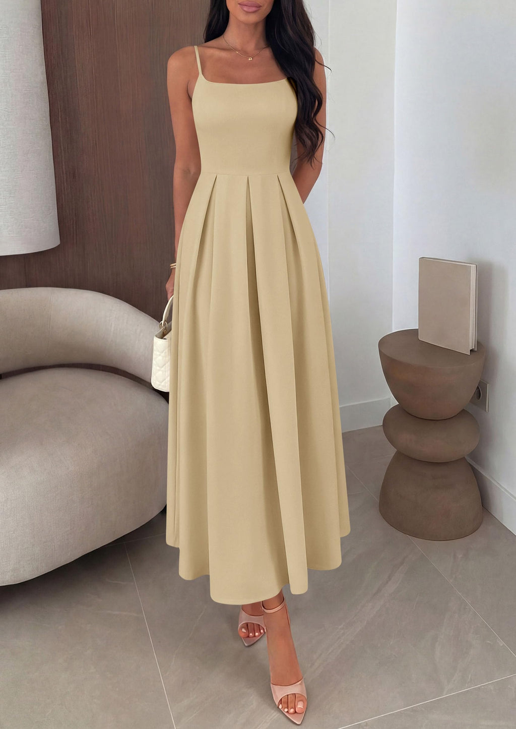 PRETTYGARDEN Cocktail Dresses for Women  Spring Elegant Ruffle A Line Long Flowy Summer Formal Wedding Guest Maxi Dress