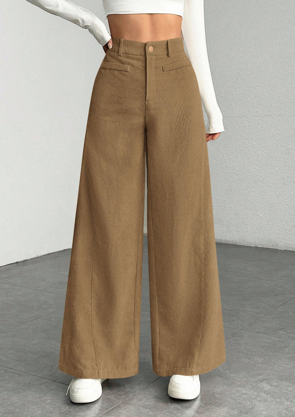 PRETTYGARDEN Women's High Waisted Corduroy Pants Casual