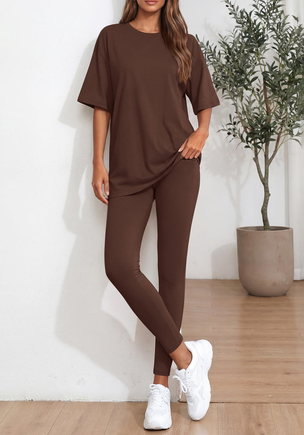BTFBM Two Piece Lounge Set Women Spring Casual Oversized Shirts Leggings Matching Workout Airport Travel Outfits