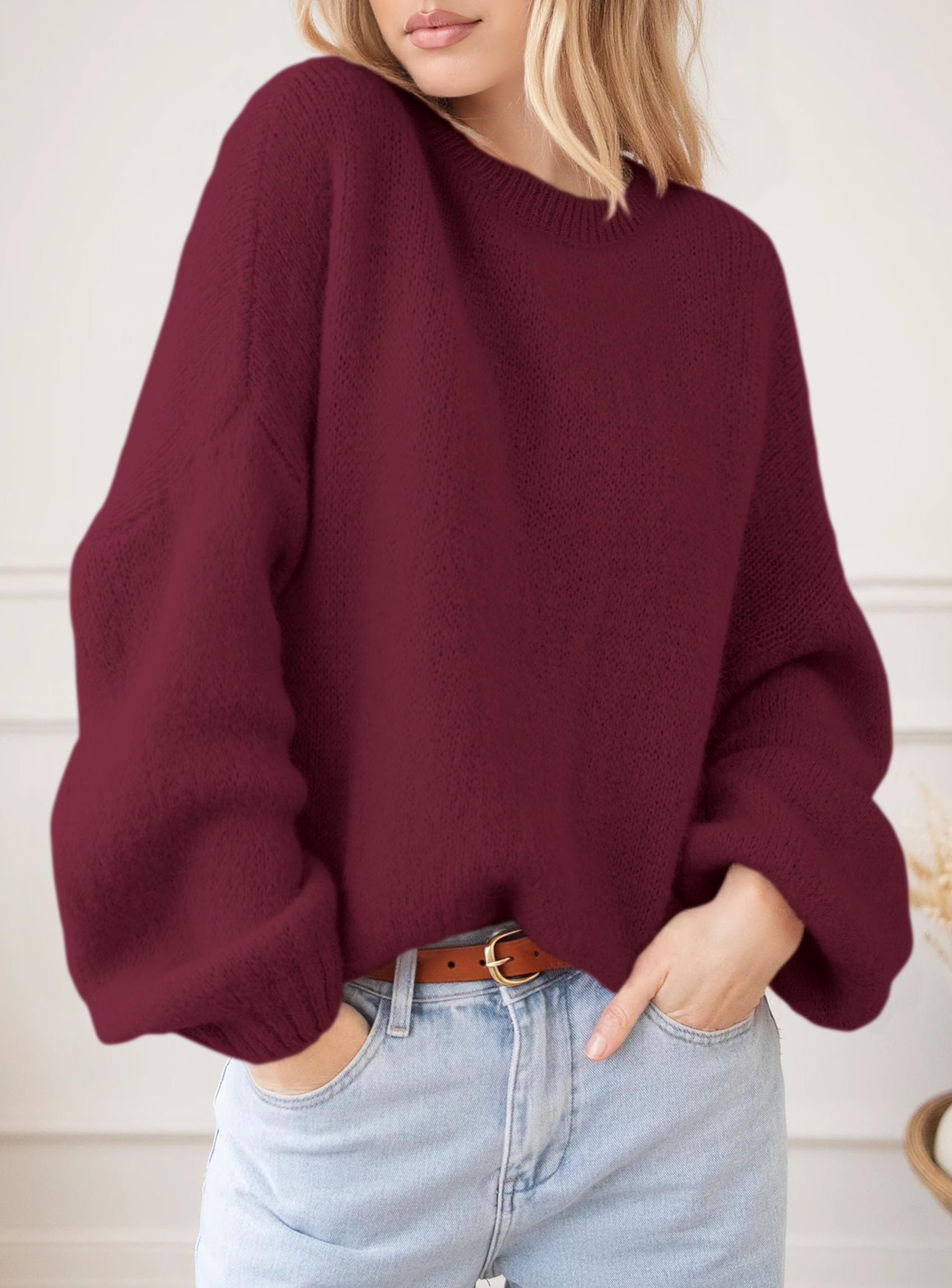 PRETTYGARDEN Women's Fall Oversized Sweaters Dressy Casual Long Sleeve Chunky Knit Winter Pullover Tops 2026 Holiday Outfits