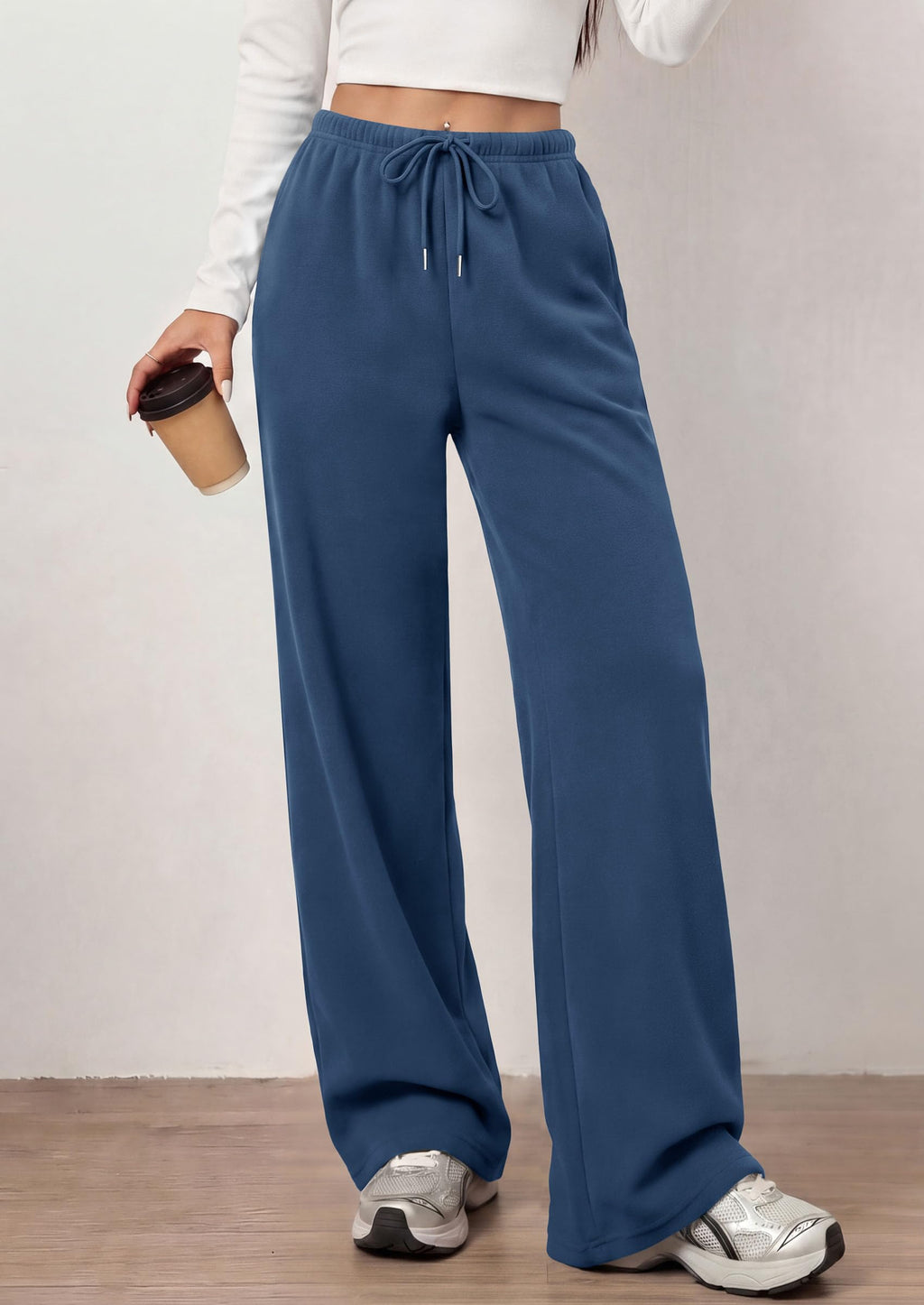 PRETTYGARDEN Womens Wide Leg Sweatpants Fleece Lounge Pants | Elastic Drawstring Waist,Baggy Jogger Yoga Sweat pants,Pockets,Fall Winter Clothes,Loose Daily Casual & Loungewear Trousers