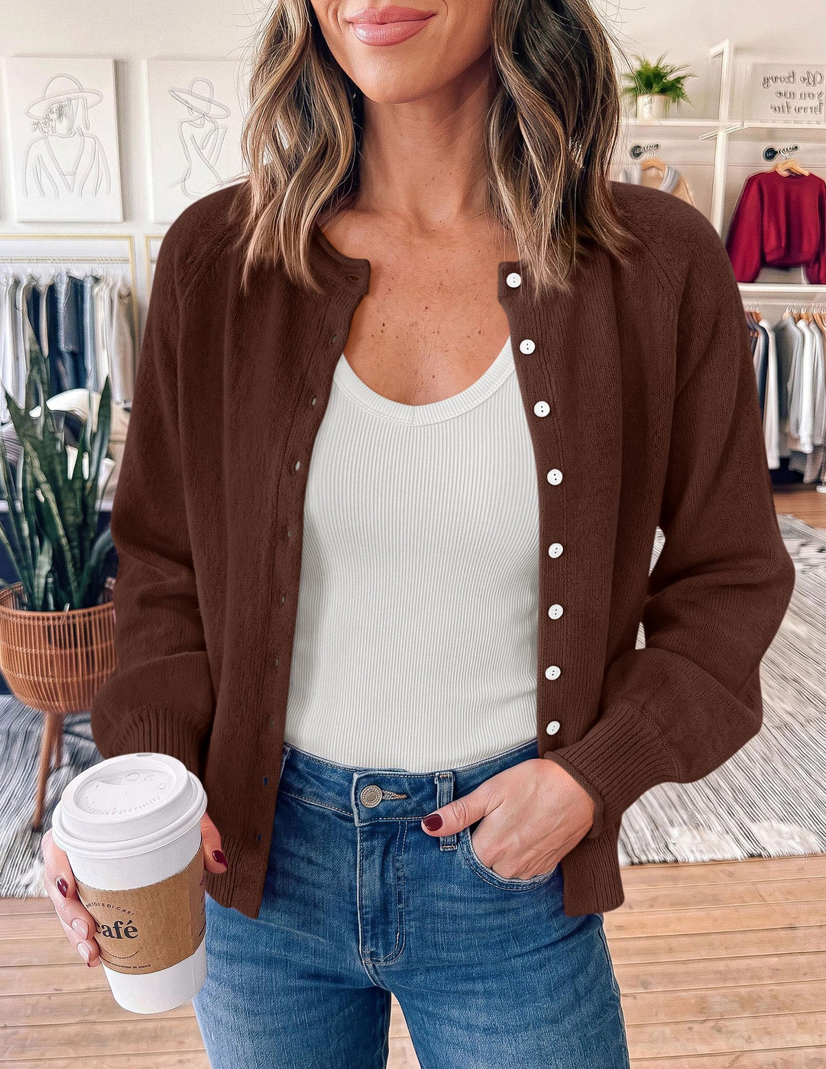 PRETTYGARDEN Women's Knit Cardigan Lightweight Cozy Sweaters Comfy Long Sleeve Work Tops, Button Down Shirts, Rolled Edges, Casual Fall Clothes for Going Out, Holiday, Winter Layering