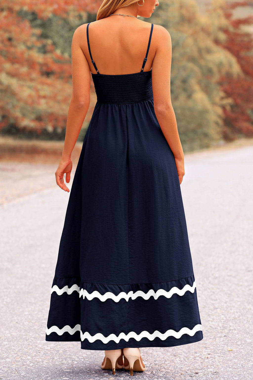 PRETTYGARDEN Women's Summer Flowy Maxi Dress Casual Sleeveless Spaghetti Strap Ruffle Beach Long Dresses