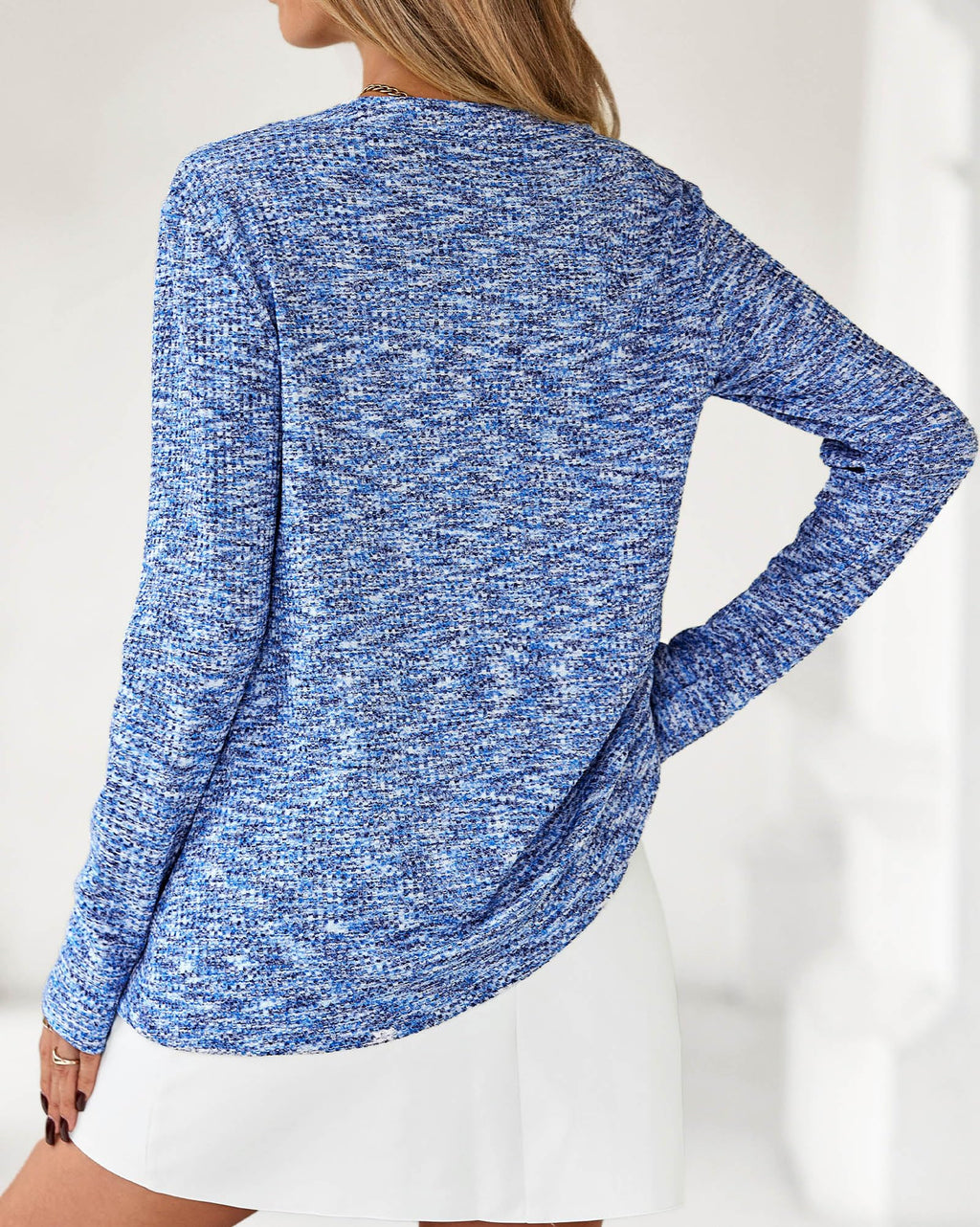 FreshPretty Waffle Knit Tops V Neck Long Sleeve Blouses for Women Dressy Casual Henley Work Shirts Spring Fall Clothes