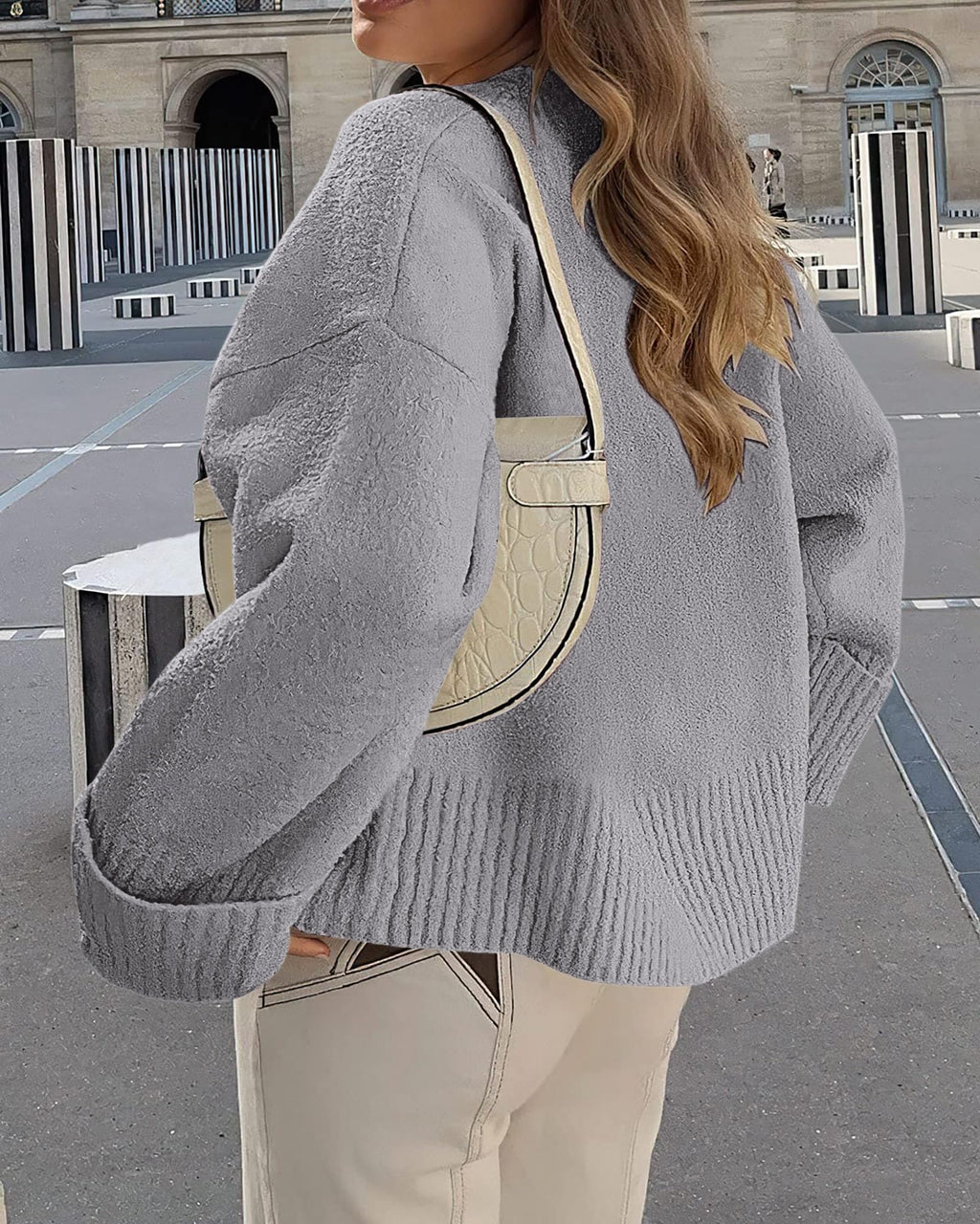 PRETTYGARDEN Women's Fall Oversized Sweaters Casual Crewneck Pullover Long Sleeve Fuzzy Chunky Knit Tops Blouse