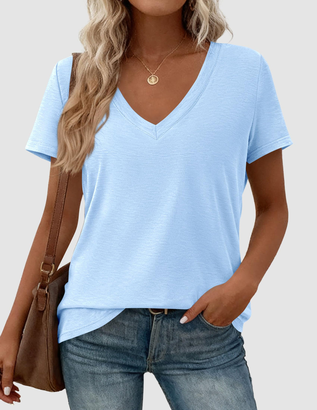 PRETTYGARDEN Womens Tops Short Sleeve Oversized Tshirts Shirts Summer Casual V Neck Loose Basic Tees Spring Tunic Blouse