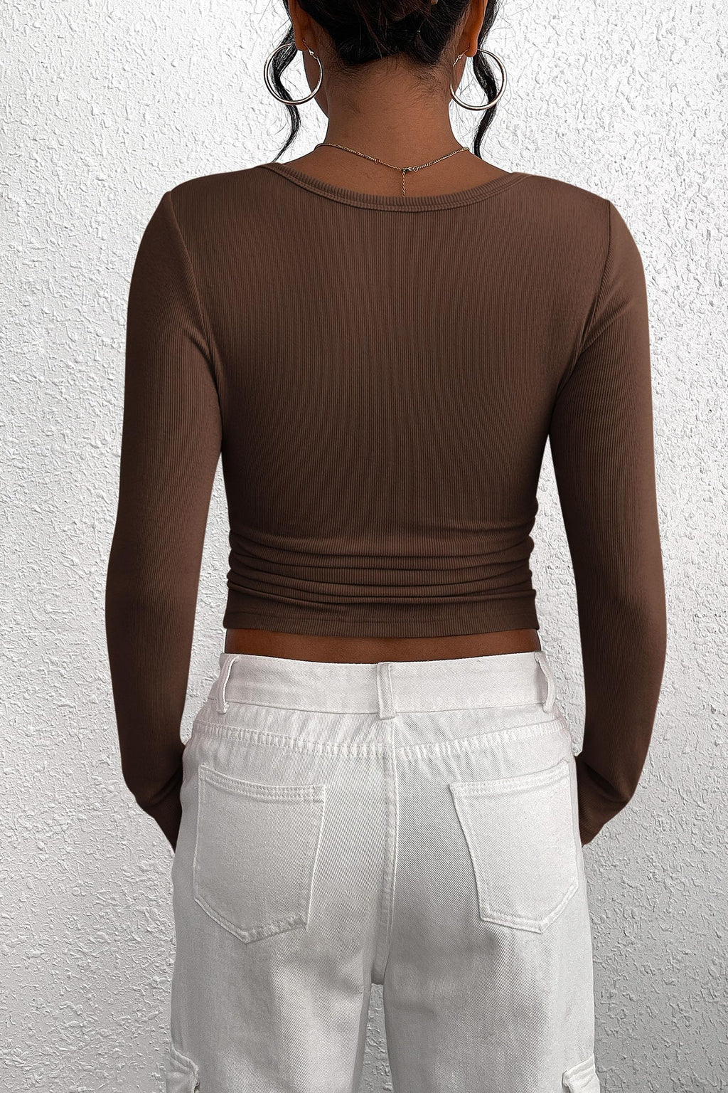 PRETTYGARDEN Women's Fall Long Sleeve Henley T Shirts Button Ribbed Knit Slim Fit Basic Tops Blouse Casual Outfits