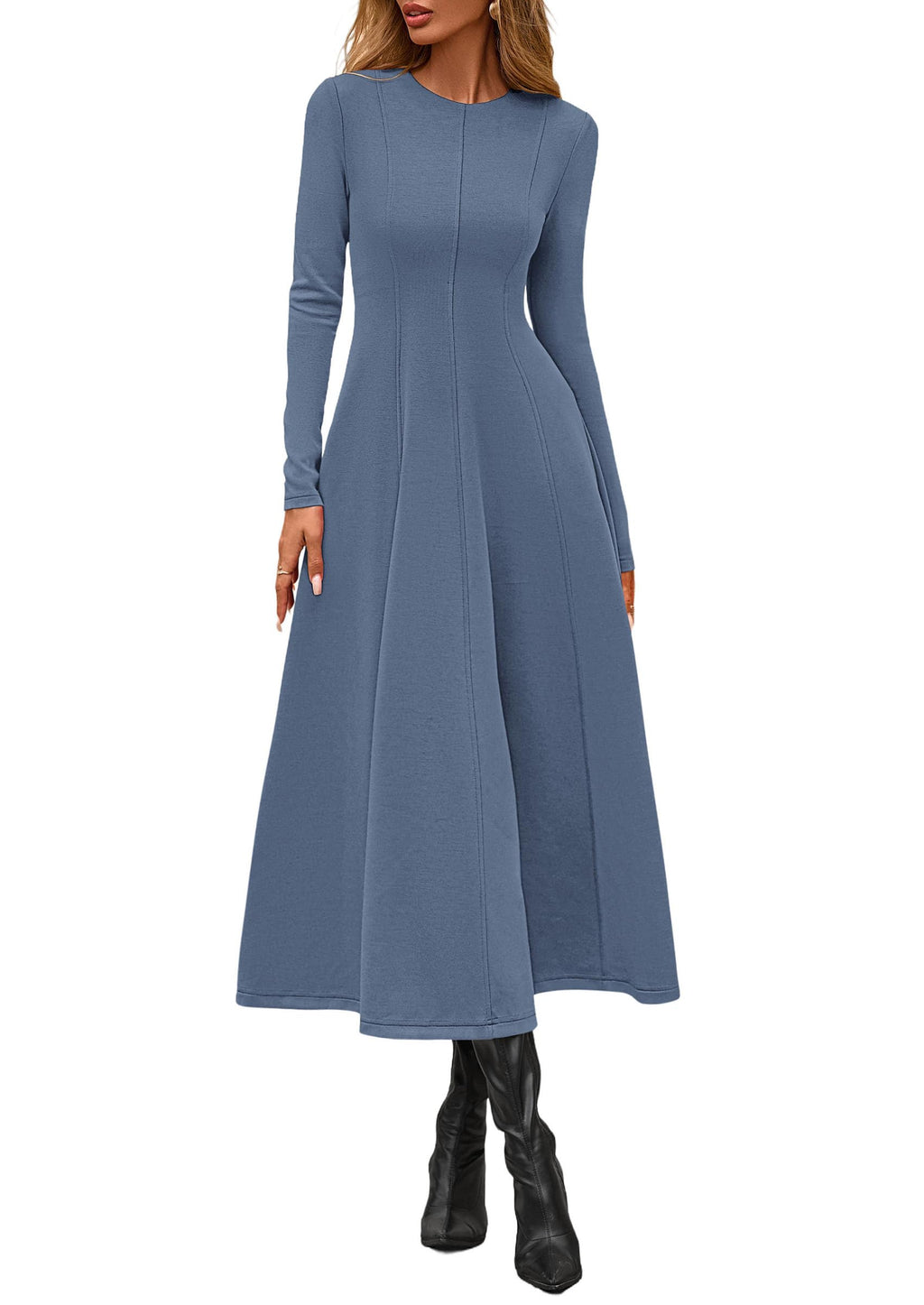 PRETTYGARDEN Cocktail Dresses for Women  Elegant Classy Fall Long Sleeve Midi A Line Flowy Modest Winter Party Dress