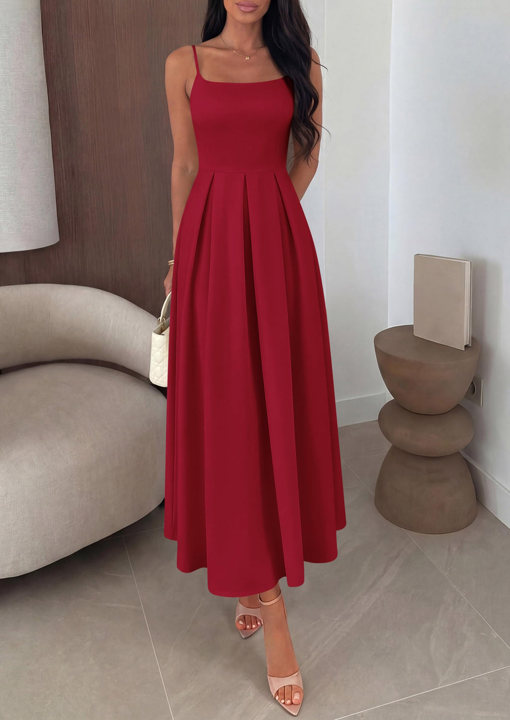 PRETTYGARDEN Cocktail Dresses for Women  Spring Elegant Ruffle A Line Long Flowy Summer Formal Wedding Guest Maxi Dress