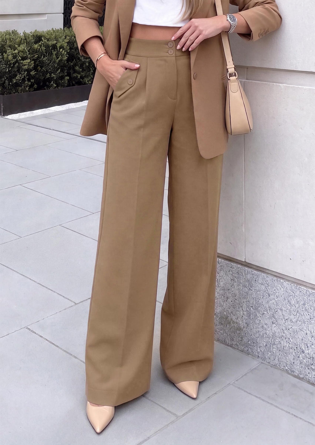 PRETTYGARDEN Women's Wide Leg Work Dress Pants Trousers | Palazzo Pant with Pockets, Lightweight Flowy, High Elastic Waistband, Office Wear, Business Casual Outfits, Fashion Clothing