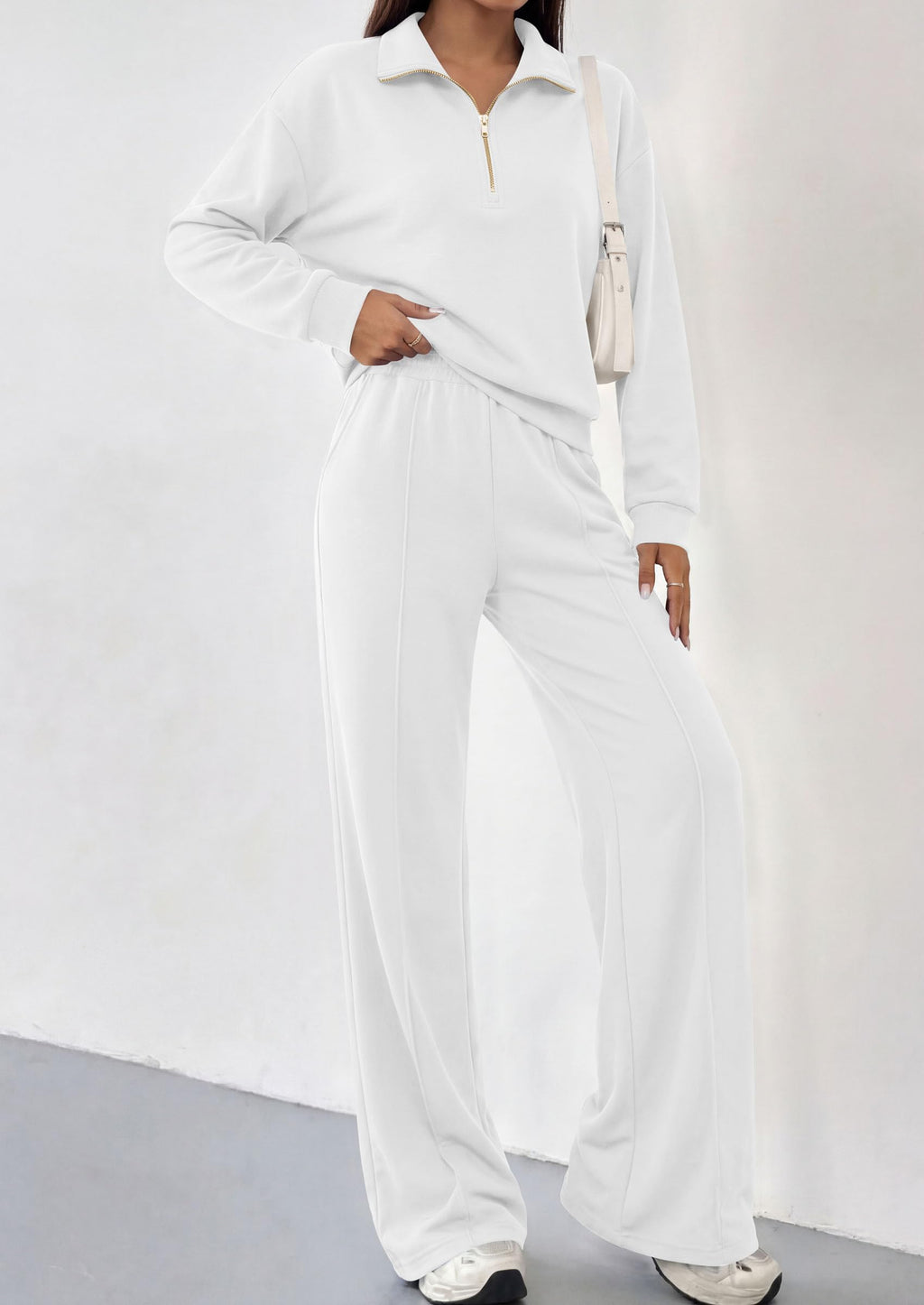 PRETTYGARDEN Women's Lounge Sets 2 Piece Outfits Sweatsuits | Half Zip Pullover Sweatshirts, Wide Leg Pants Pockets, Matching Workout Tracksuits, Airport Travel Resort Wear, Fall Clothes