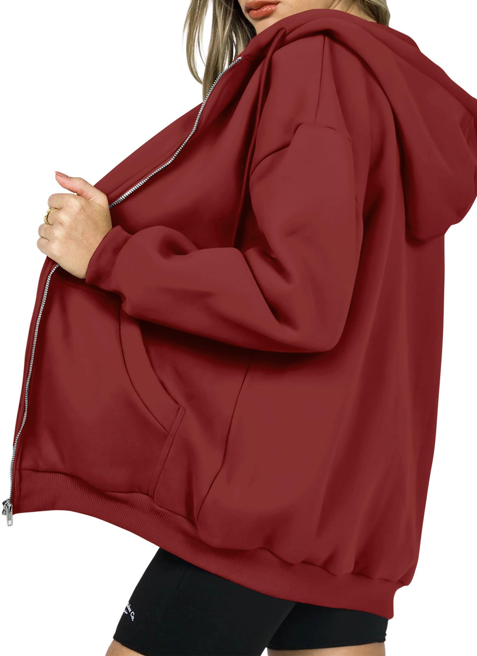 PRETTYGARDEN Women's Zip Up Y2K Hoodies Casual Long Sleeve Sweatshirts Fall Spring Track Jackets with Pockets