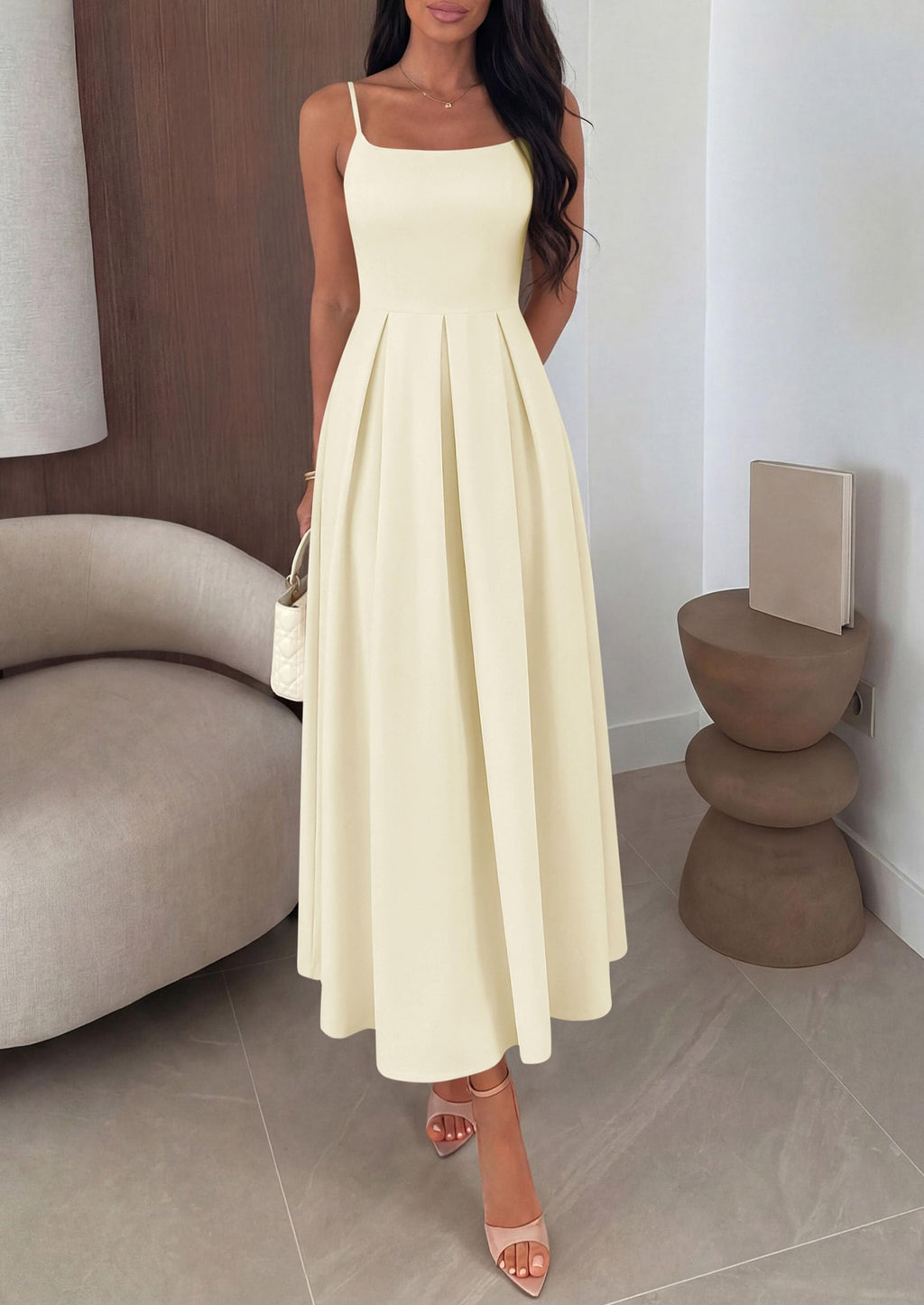 PRETTYGARDEN Cocktail Dresses for Women  Spring Elegant Ruffle A Line Long Flowy Summer Formal Wedding Guest Maxi Dress