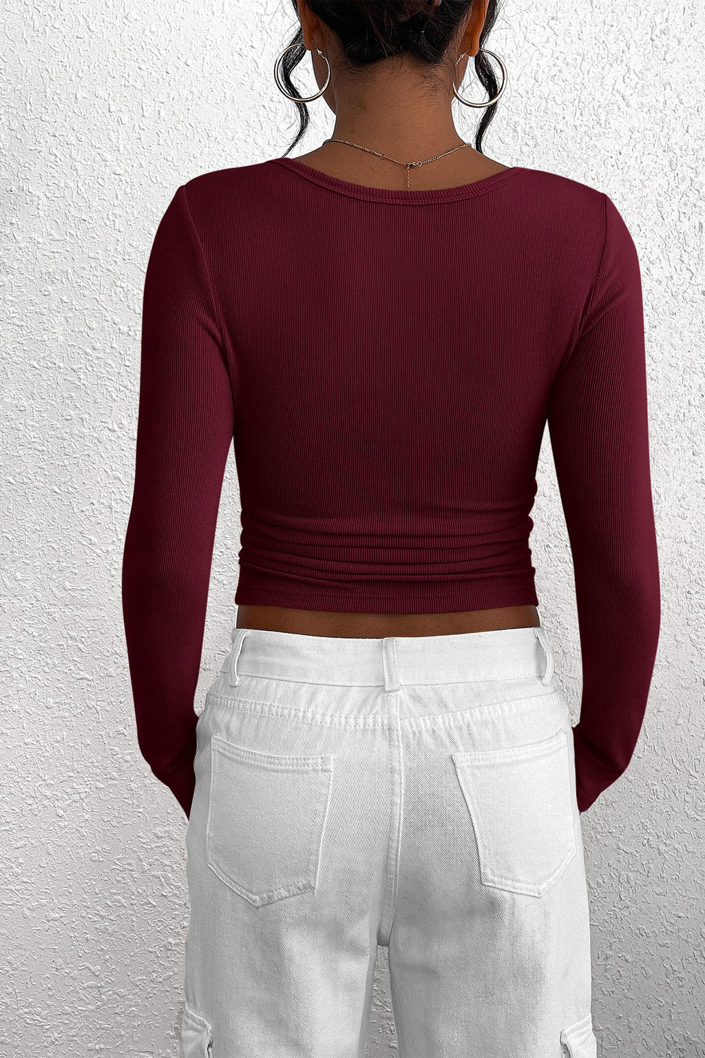 PRETTYGARDEN Women's Fall Long Sleeve Henley T Shirts Button Ribbed Knit Slim Fit Basic Tops Blouse Casual Outfits