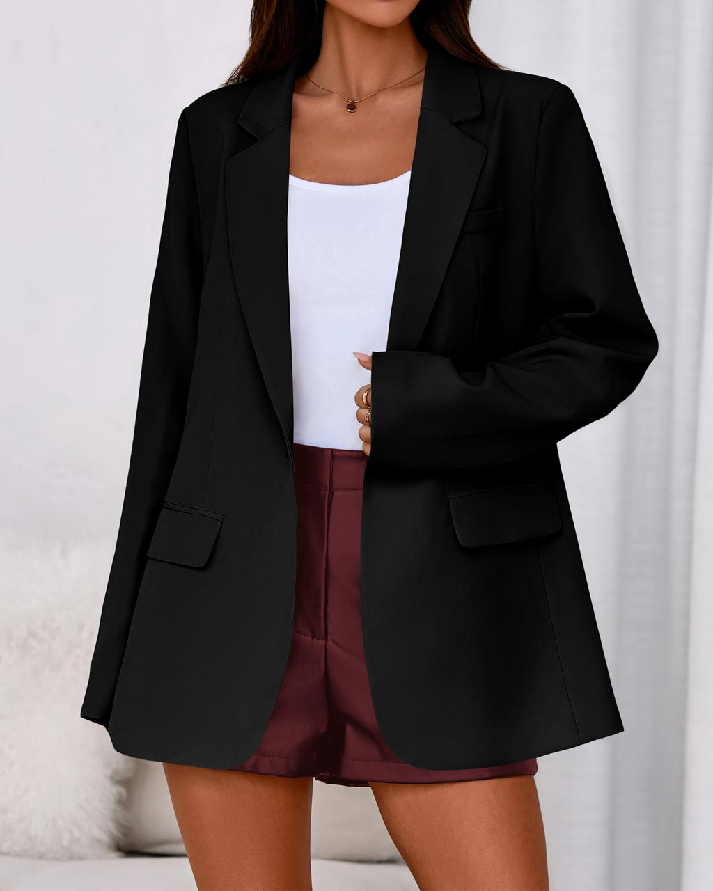 BTFBM Blazers for Women Spring Business Casual Clothes Open Front Oversized Winter Coats Work Office Suit Jackets