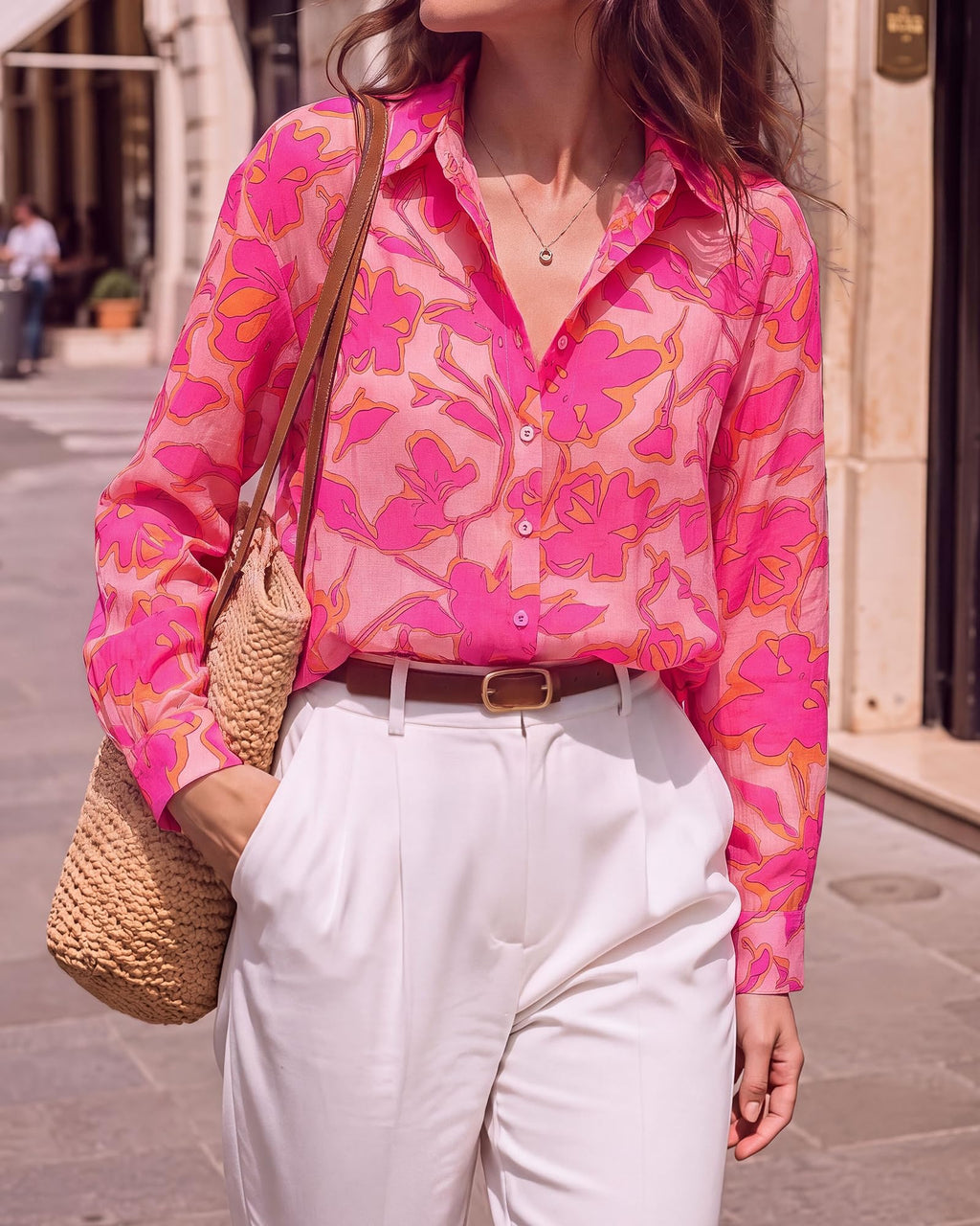 BTFBM Womens Blouses Dressy Casual Floral Long Sleeve Shirts Polka Dot Tops Classic Lapel Collar,Button Cuffs,V Neck Button Down Shirt,Business Casual Outfits,Early Fall Fashion Clothing Trendy