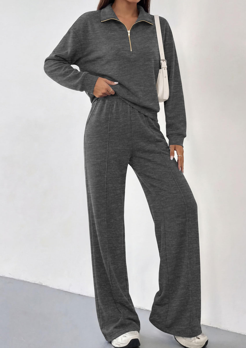 PRETTYGARDEN Women's Lounge Sets 2 Piece Outfits Sweatsuits | Half Zip Pullover Sweatshirts, Wide Leg Pants Pockets, Matching Workout Tracksuits, Airport Travel Resort Wear, Fall Clothes