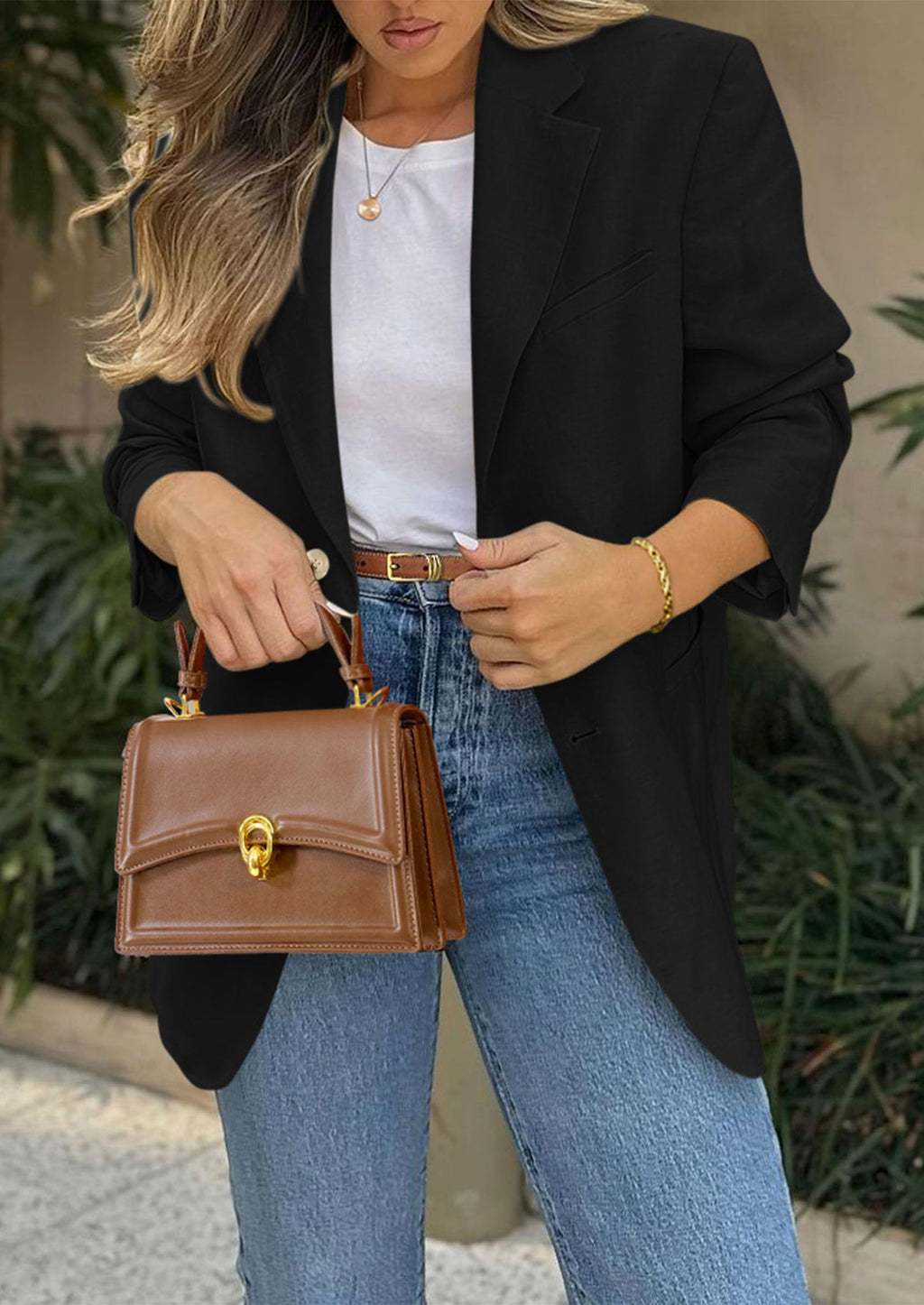 PRETTYGARDEN Blazers for Women Business Casual Long Sleeve Lapel Open Front Suit Jacket Work Blazer with Pockets