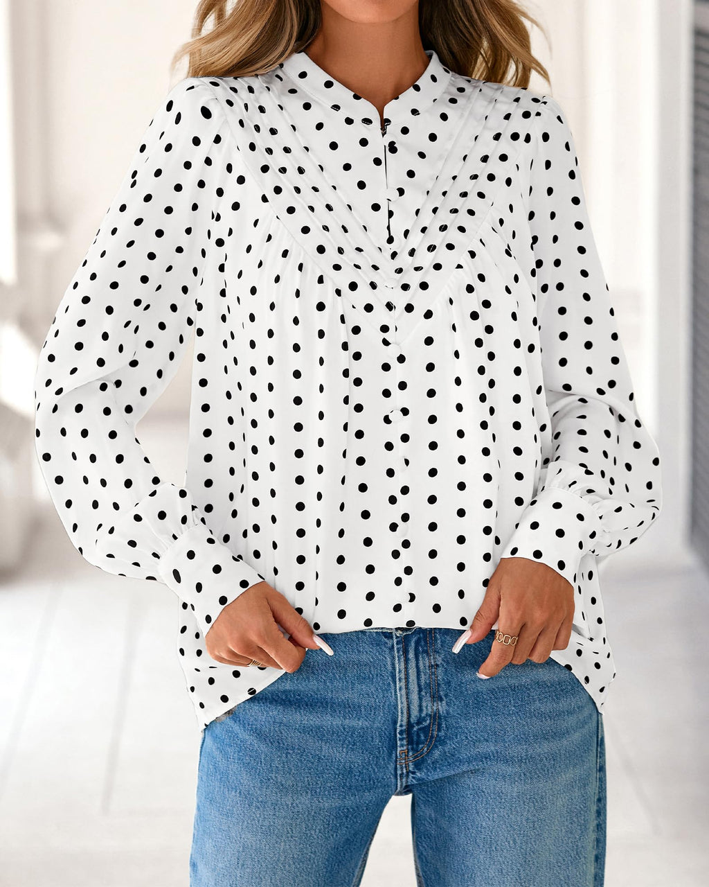 BTFBM Womens Tops Dressy Casual Spring Boho Floral V Neck Long Sleeve Half Button Down Shirt Work Business Blouses