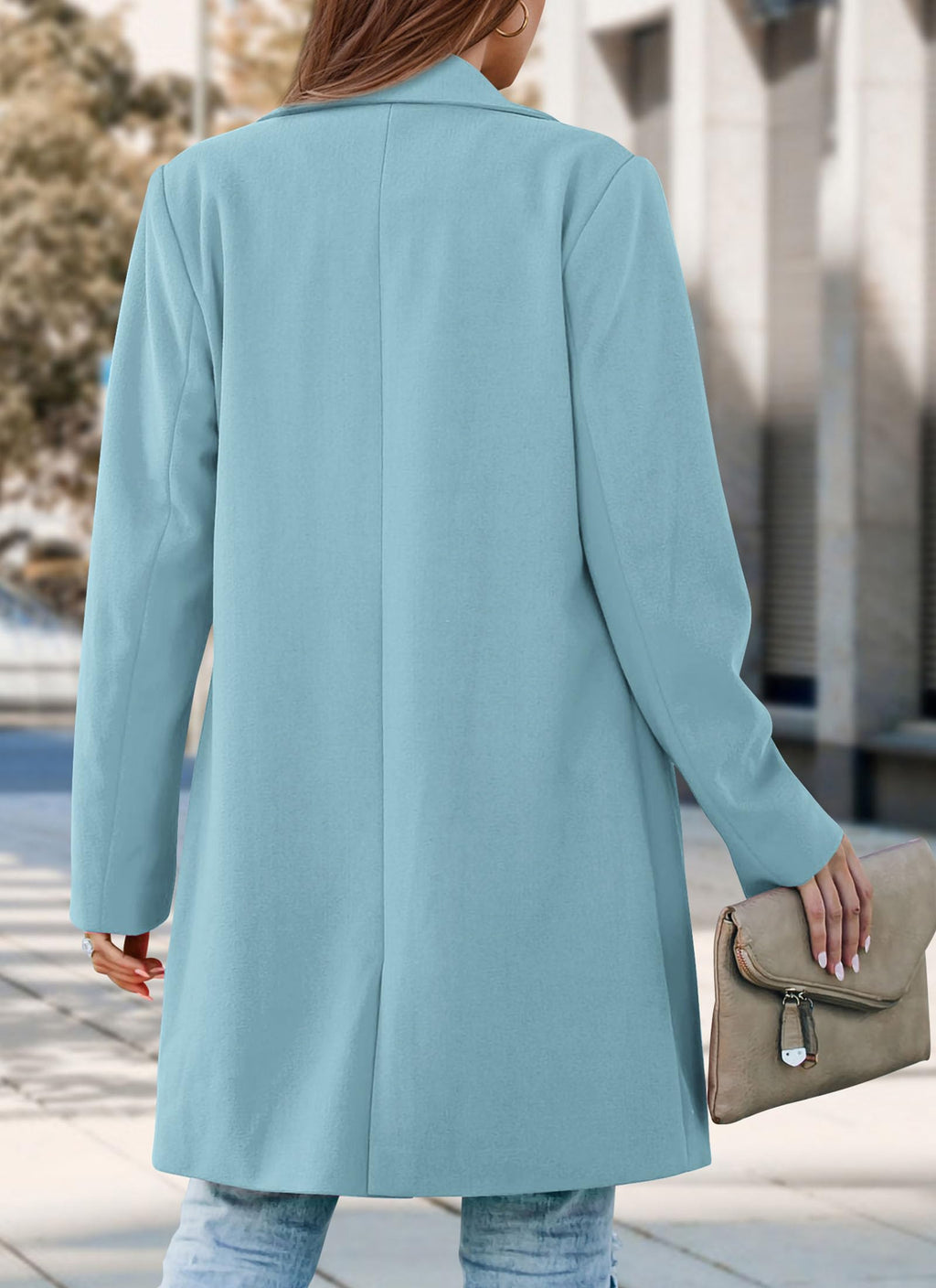PRETTYGARDEN Women's Spring Fall Long Blazer Jackets Long Sleeve Lapel Pockets Loose Fit Work Casual Blazers Outerwear