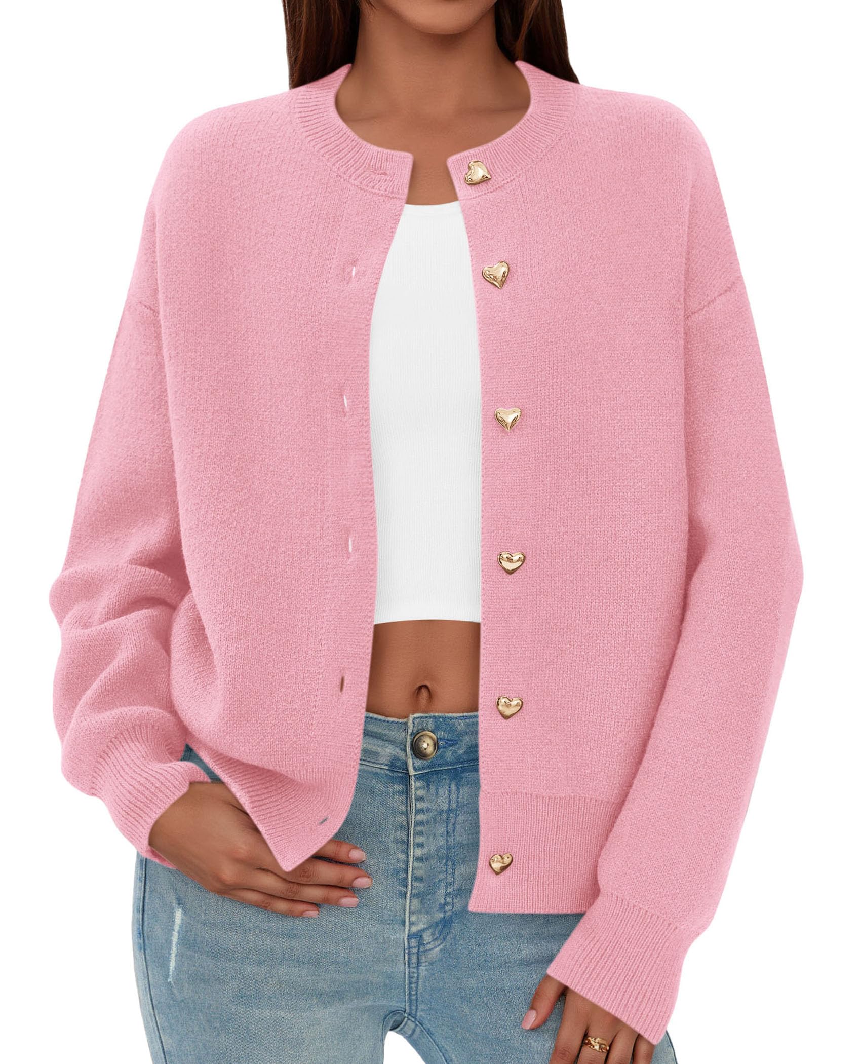 PRETTYGARDEN Cardigan for Women Fall Fashion Long Sleeve Trendy Button Down Work Office Sweaters Cute Winter Jacket