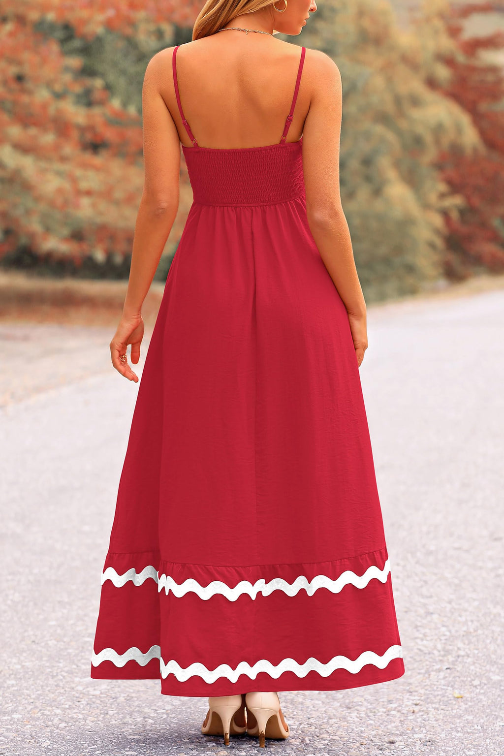 PRETTYGARDEN Women's Summer Flowy Maxi Dress Casual Sleeveless Spaghetti Strap Ruffle Beach Long Dresses