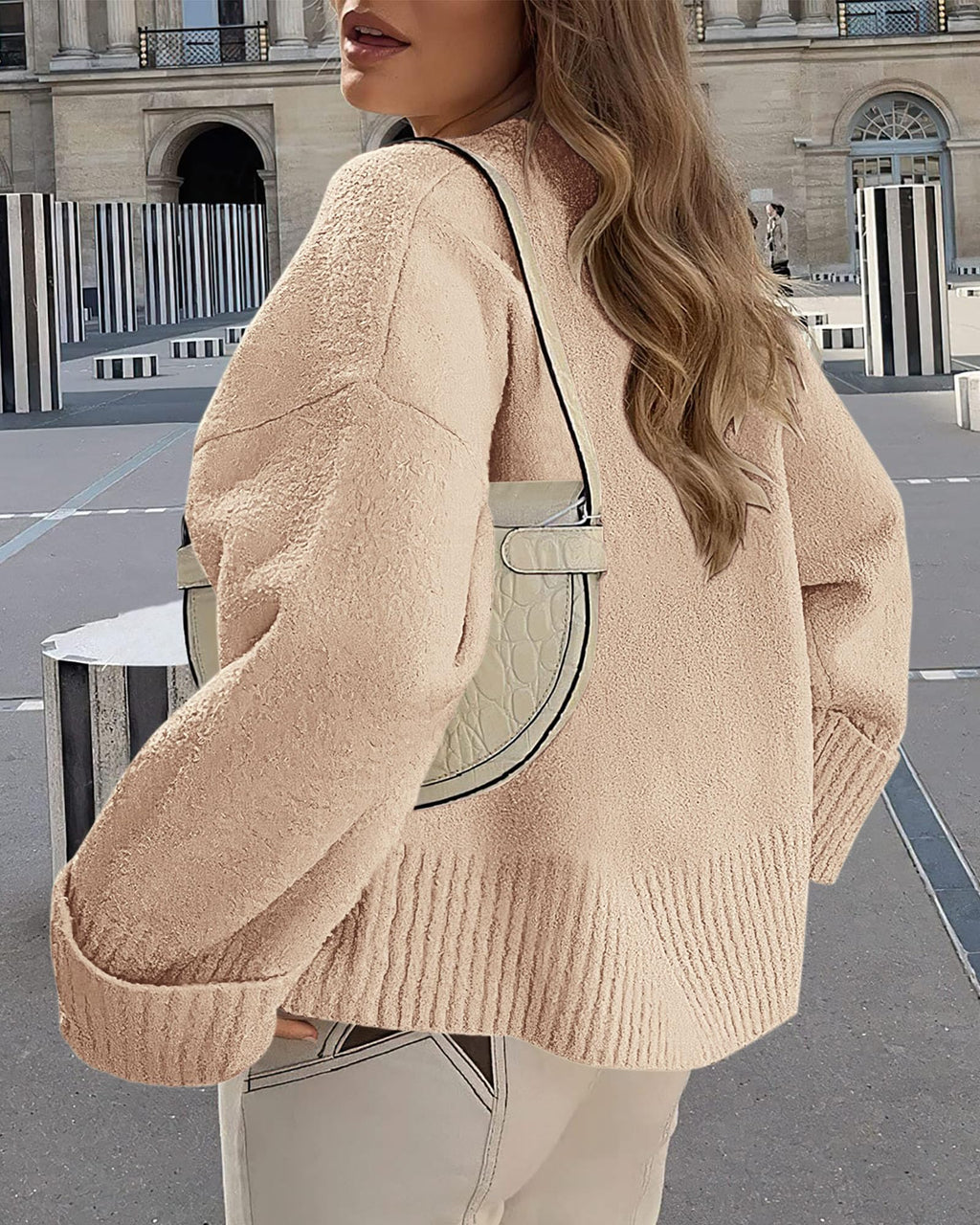 PRETTYGARDEN Women's Fall Oversized Sweaters Casual Crewneck Pullover Long Sleeve Fuzzy Chunky Knit Tops Blouse