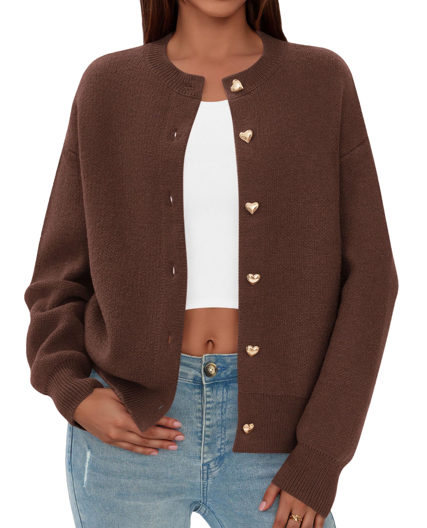 PRETTYGARDEN Cardigan for Women Fall Fashion Long Sleeve Trendy Button Down Work Office Sweaters Cute Winter Jacket