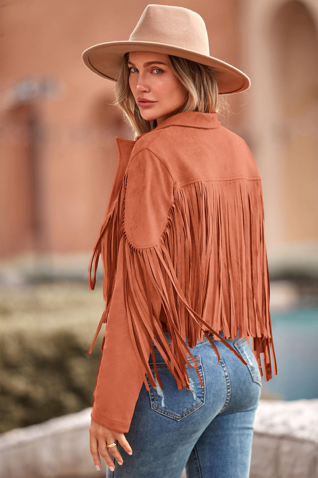 PRETTYGARDEN Women's Fringe Faux Suede Leather Jackets Fall Fashion Tassel Motorcycle Cropped Coats