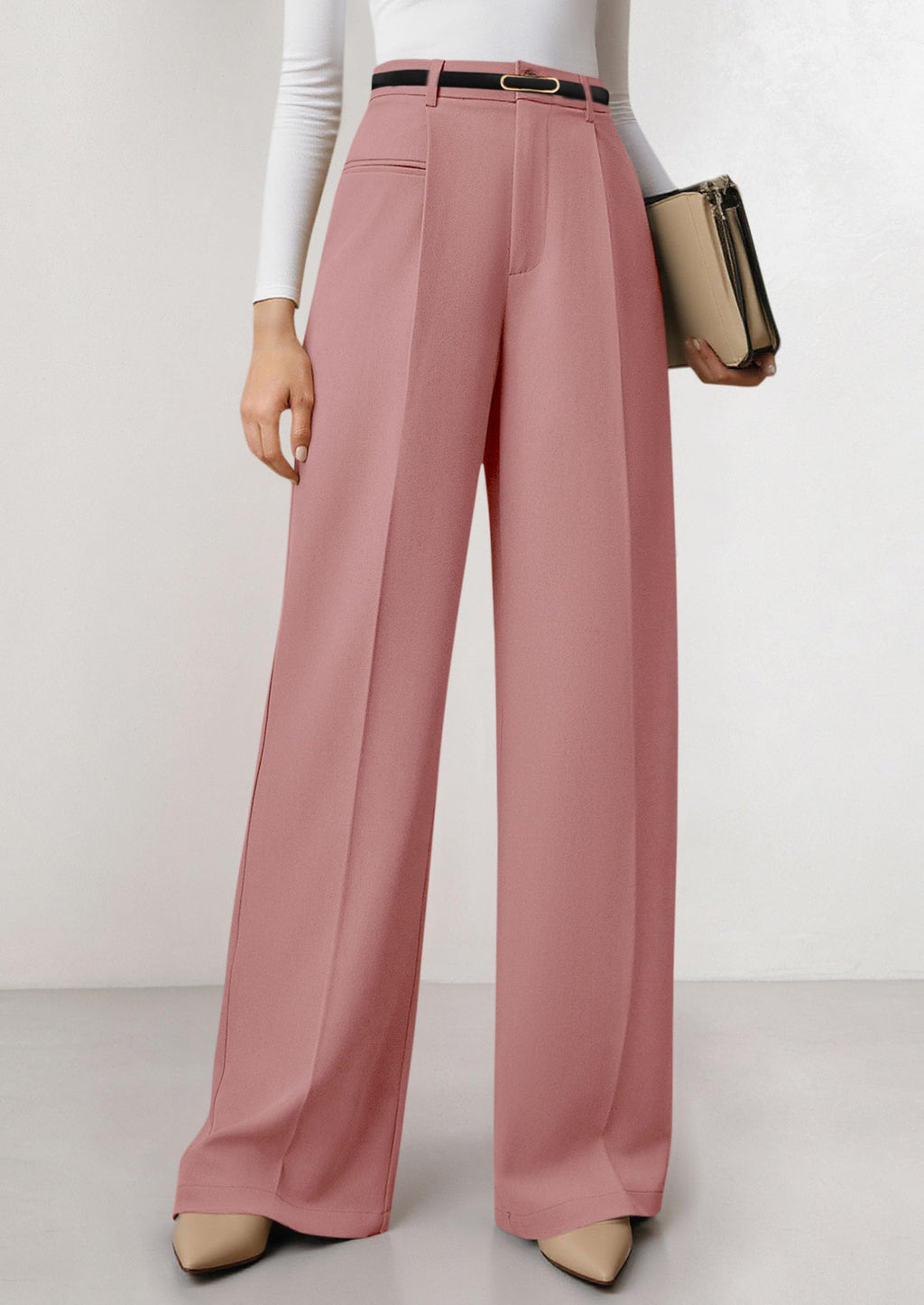 PRETTYGARDEN Womens Wide Leg Dress Pants Business Casual Flowy Work Palazzo Pants High Waisted Slacks Trousers