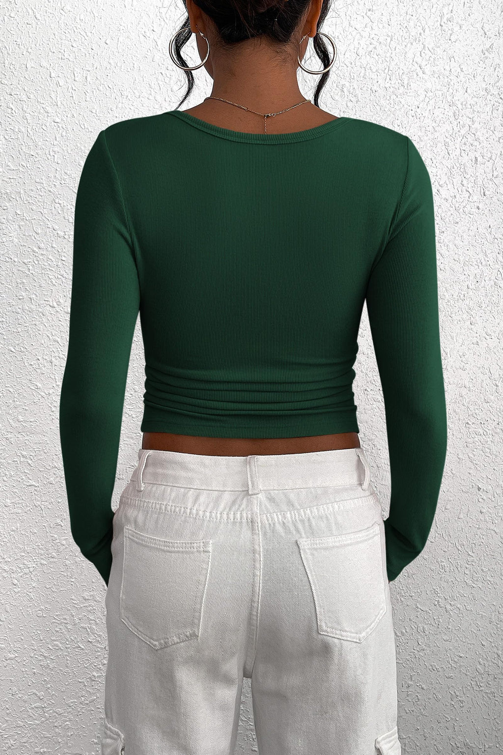 PRETTYGARDEN Women's Fall Long Sleeve Henley T Shirts Button Ribbed Knit Slim Fit Basic Tops Blouse Casual Outfits