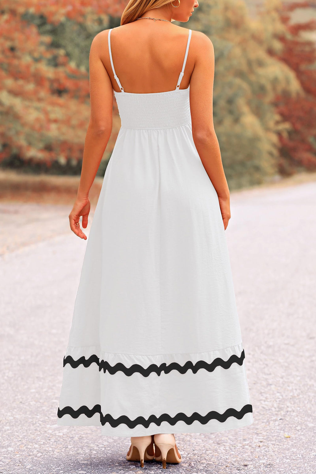 PRETTYGARDEN Women's Summer Flowy Maxi Dress Casual Sleeveless Spaghetti Strap Ruffle Beach Long Dresses