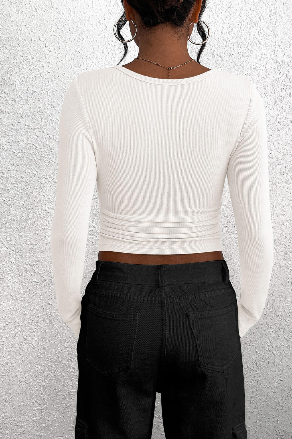 PRETTYGARDEN Women's Fall Long Sleeve Henley T Shirts Button Ribbed Knit Slim Fit Basic Tops Blouse Casual Outfits