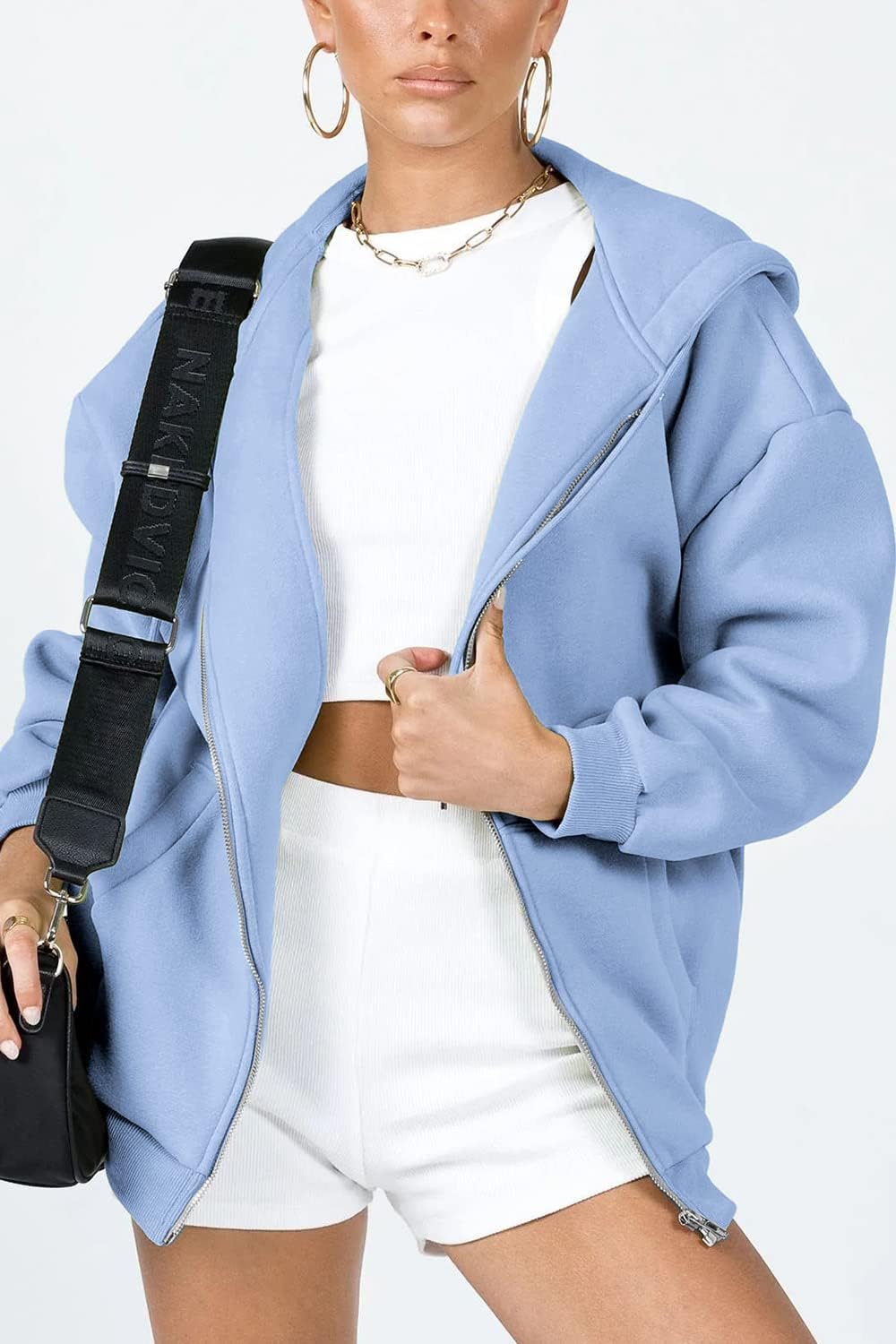 PRETTYGARDEN Women's Zip Up Y2K Hoodies Casual Long Sleeve Sweatshirts Fall Spring Track Jackets with Pockets