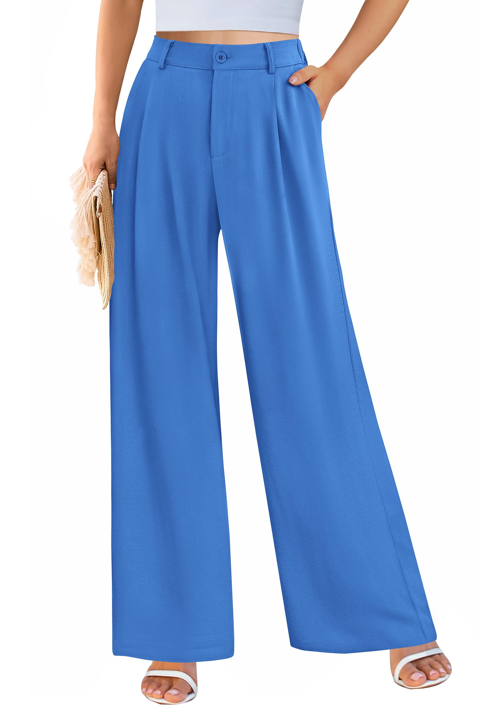 PRETTYGARDEN Wide Leg Pants for Women Trendy Fall High Waisted Business Casual Outfits Work Pant Trousers
