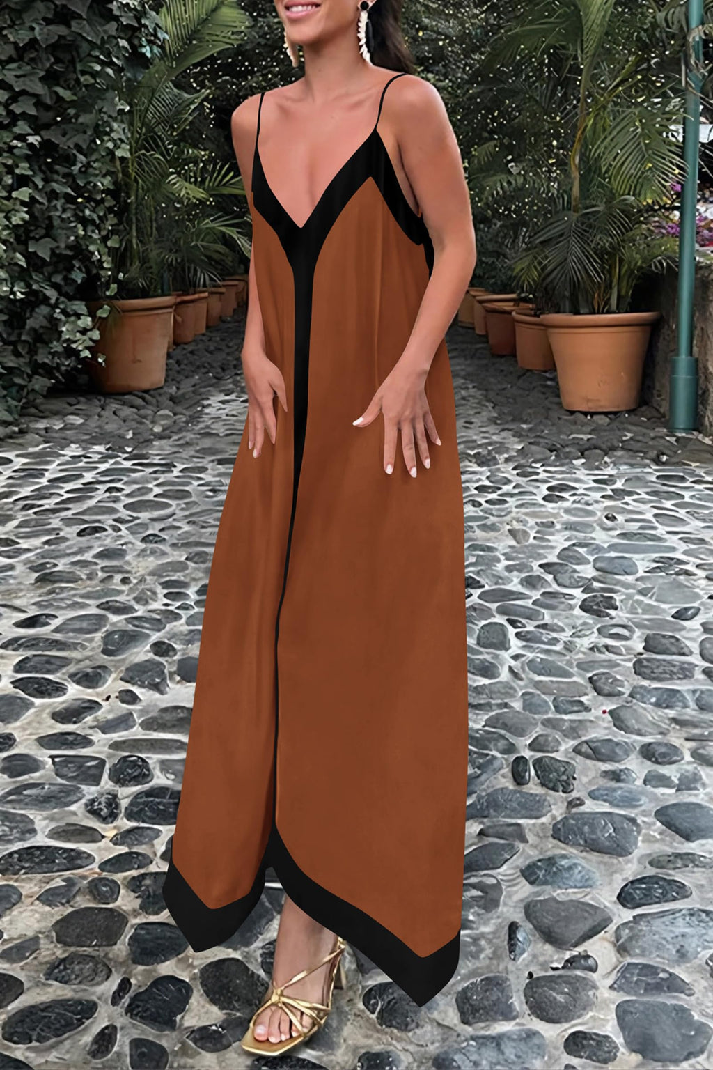 PRETTYGARDEN Women's Summer Maxi Dress Sleeveless V Neck Spaghetti Strap Flowy Elegant Holiday Party Dresses