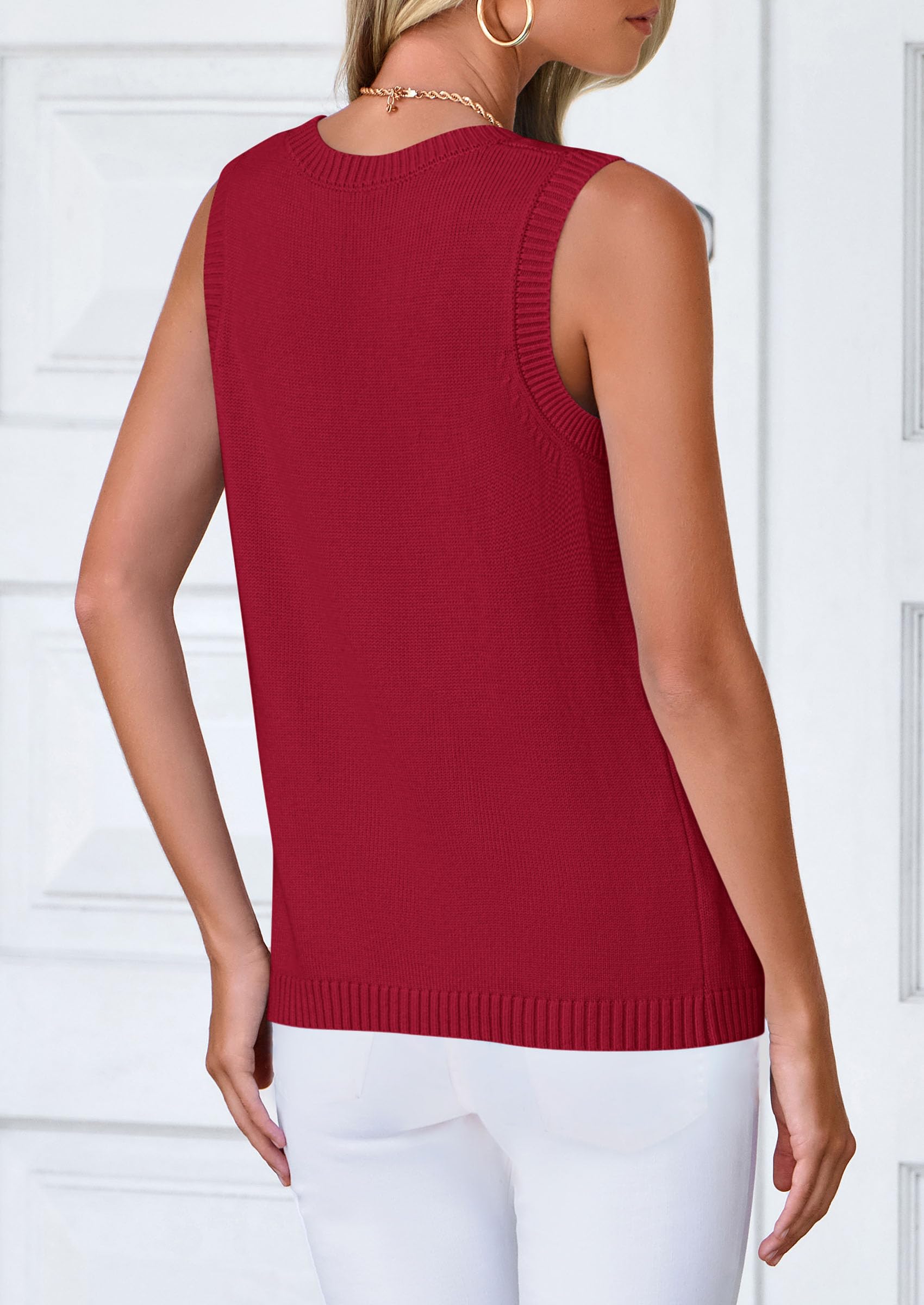 PRETTYGARDEN Sweater Vest Tops for Women Lightweight Summer Cardigan Sleeveless Button Up Knit Casual Spring Clothes