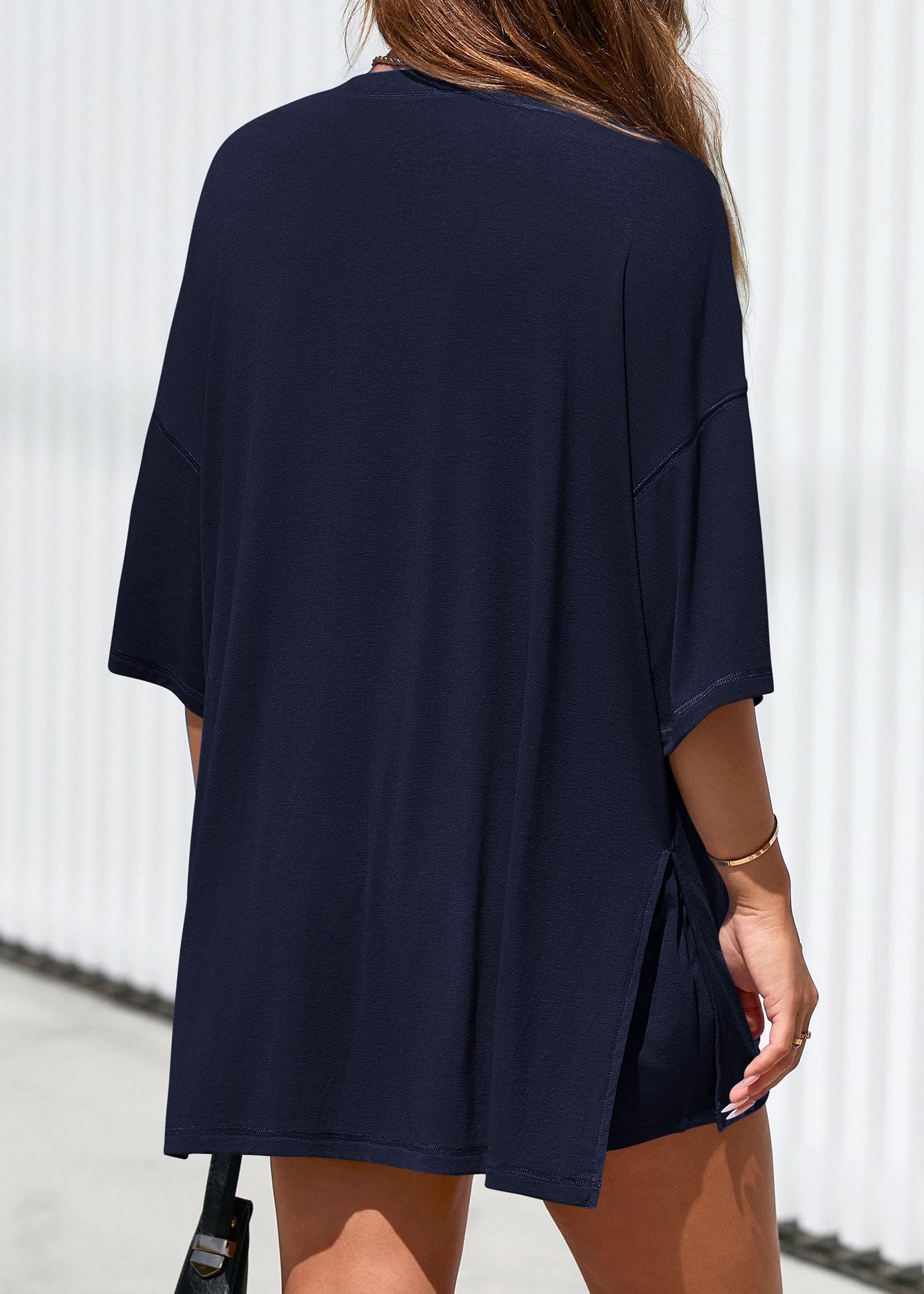 FreshPretty 2 Piece Sets for Women Summer Lounge Sets Casual Oversized Tshirts Shorts Matching Airport Travel Outfits Postpartum