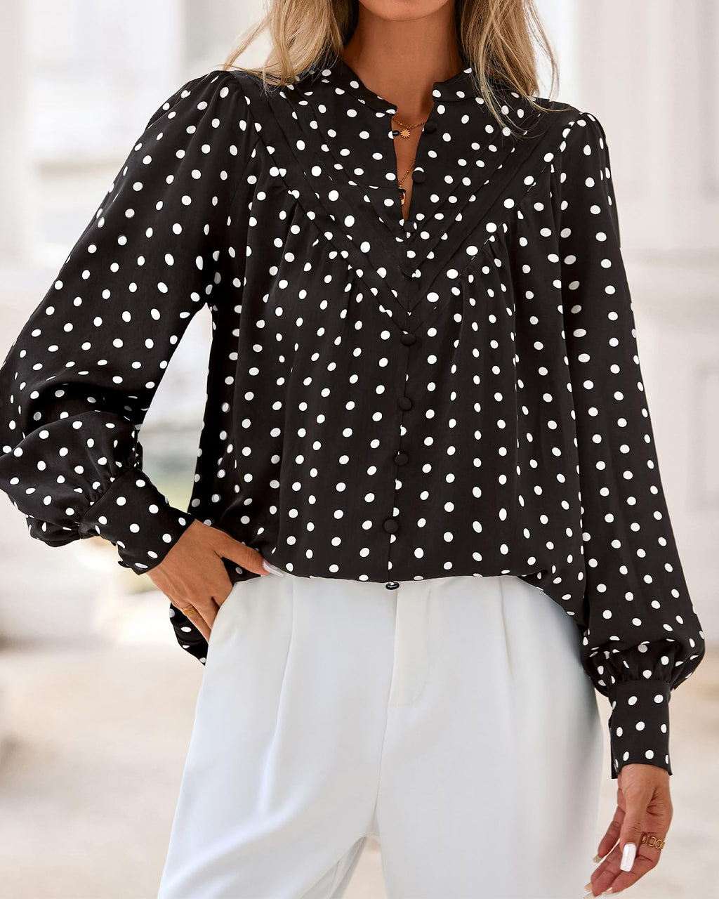 BTFBM Womens Tops Dressy Casual Spring Boho Floral V Neck Long Sleeve Half Button Down Shirt Work Business Blouses