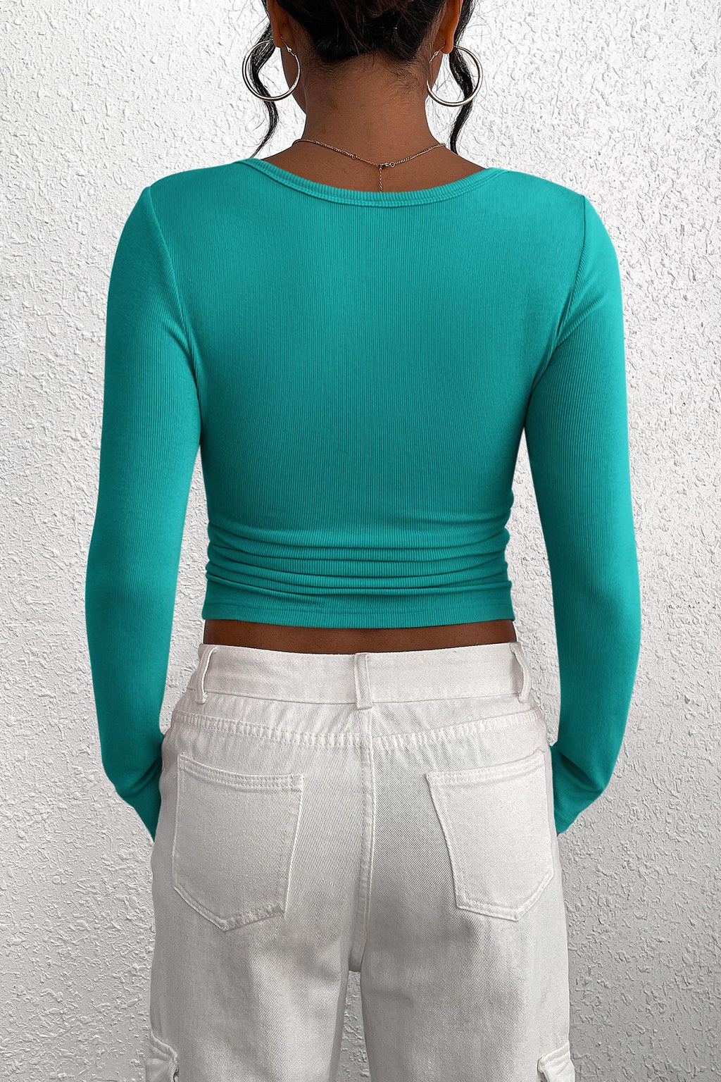 PRETTYGARDEN Women's Fall Long Sleeve Henley T Shirts Button Ribbed Knit Slim Fit Basic Tops Blouse Casual Outfits