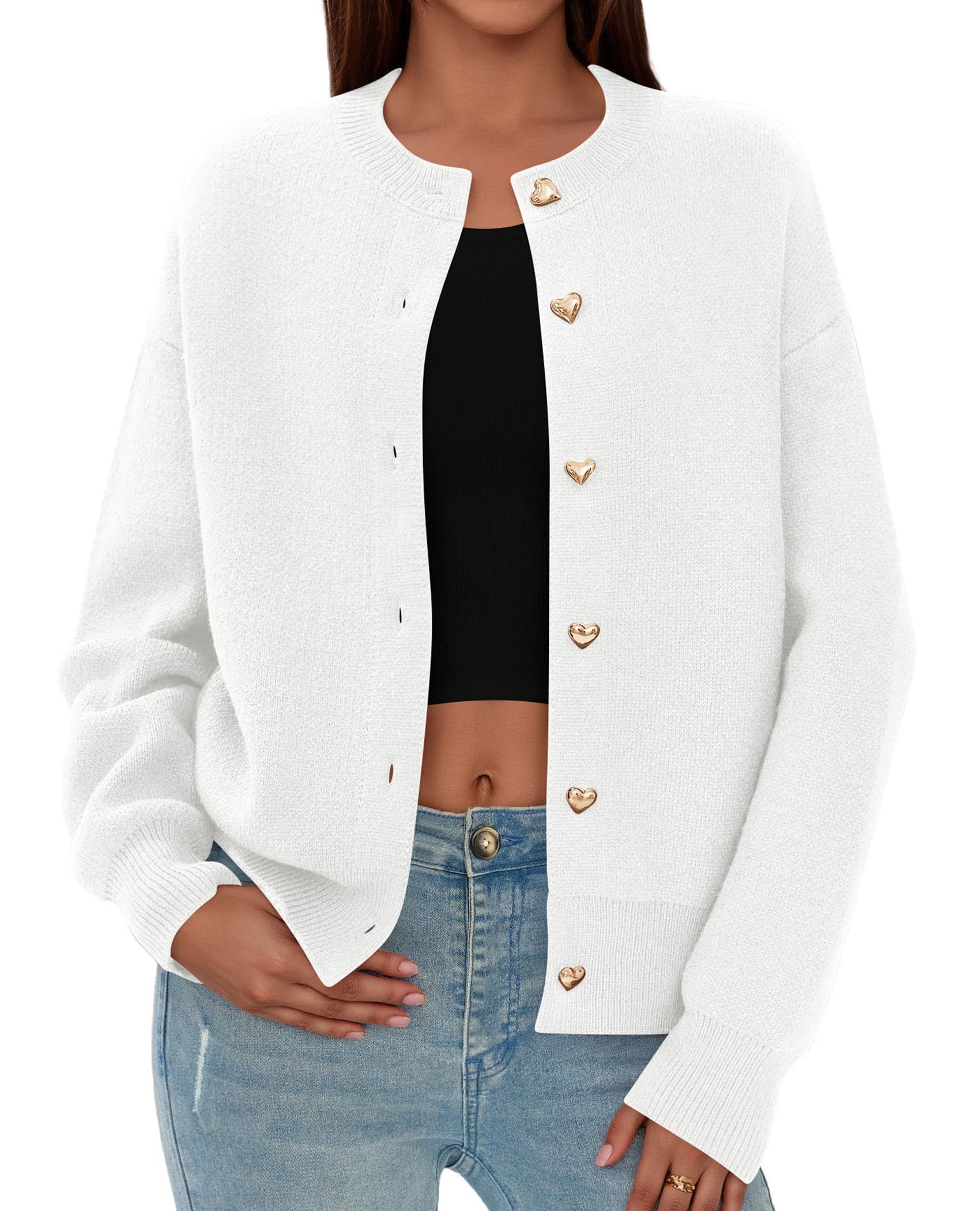 PRETTYGARDEN Cardigan for Women Fall Fashion Long Sleeve Trendy Button Down Work Office Sweaters Cute Winter Jacket