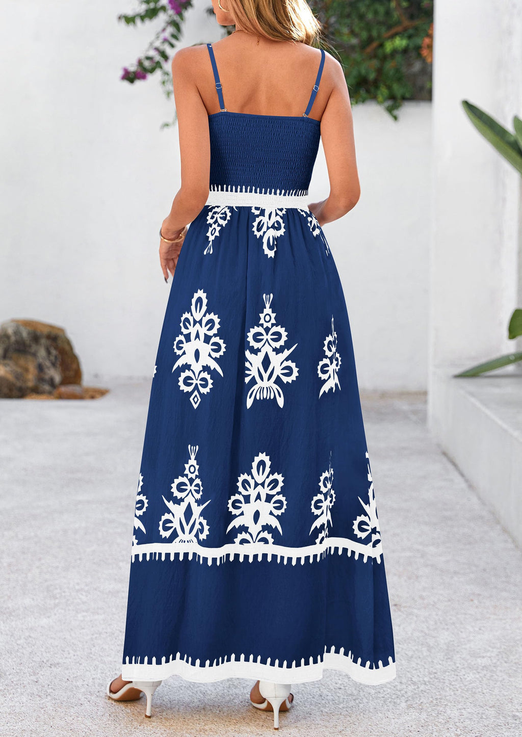 PRETTYGARDEN Summer Dress for Women Floral Sundress Spaghetti Strap Flowy Beach Vacation Boho Maxi Dresses