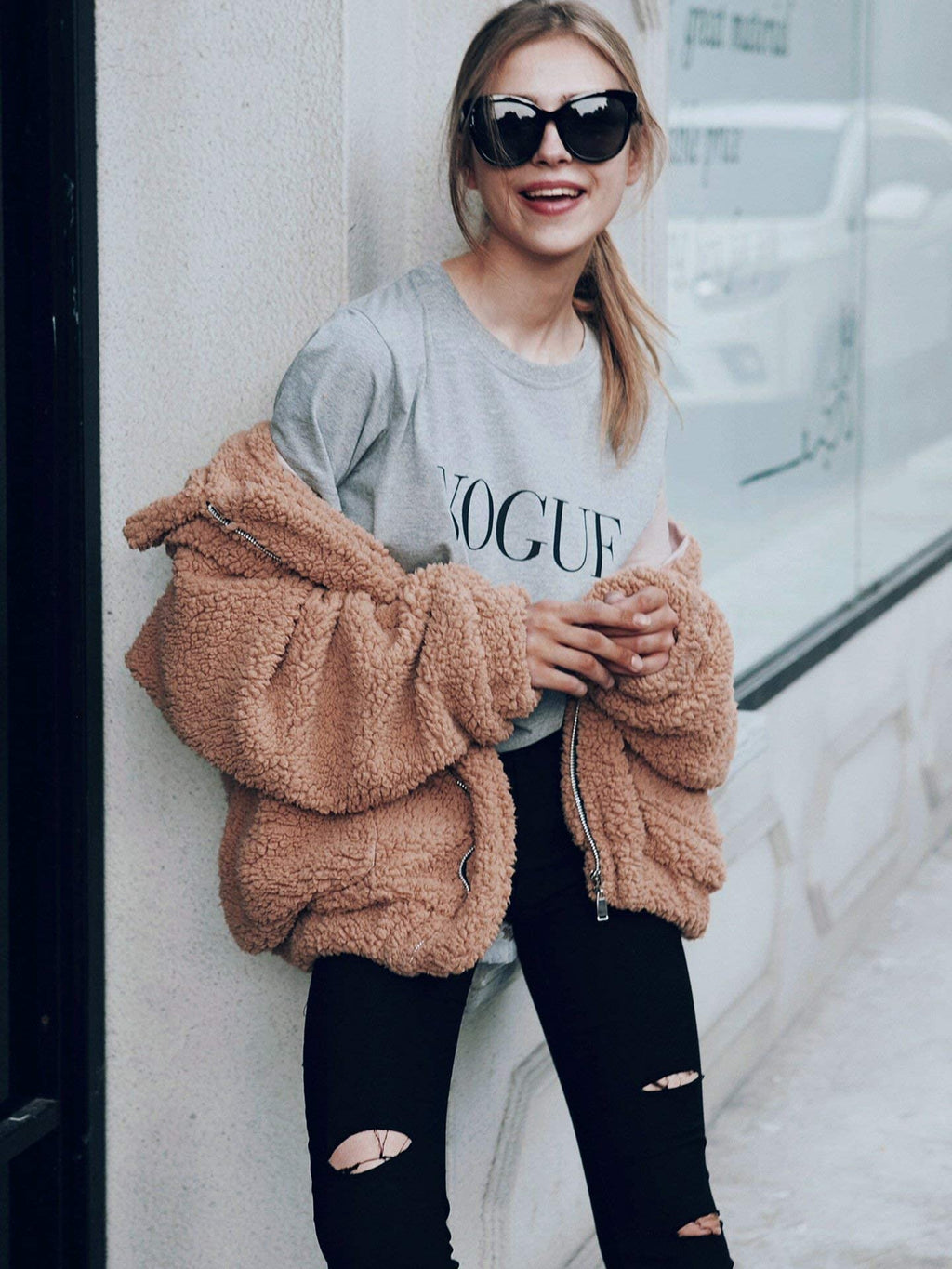PRETTYGARDEN Women's Fashion Winter Coats Sherpa Fleece Faux Fur Shearling Oversized Trendy Jackets Warm Outerwear Clothing