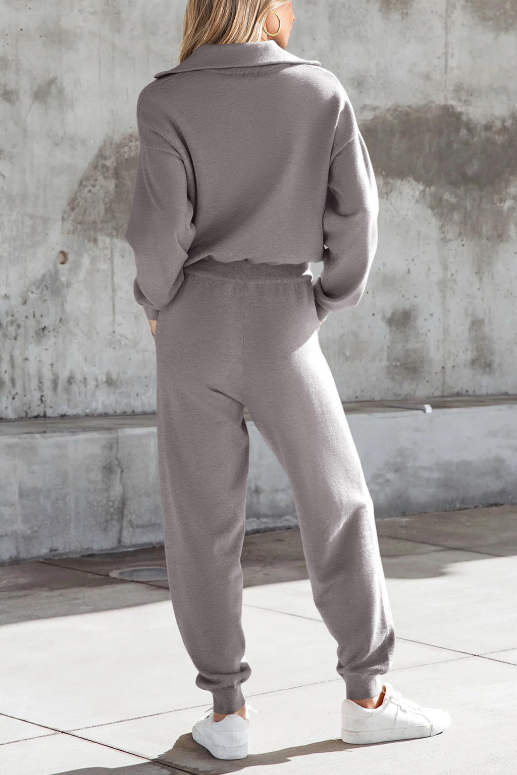 PRETTYGARDEN Women's 2 Piece Sweater Set Pullover Zip Up Sweatshirt Jogger Sweatpants Tracksuit Casual Outfit