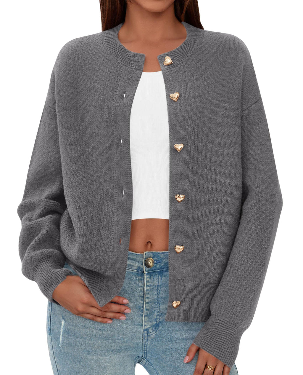 PRETTYGARDEN Cardigan for Women Fall Fashion Long Sleeve Trendy Button Down Work Office Sweaters Cute Winter Jacket