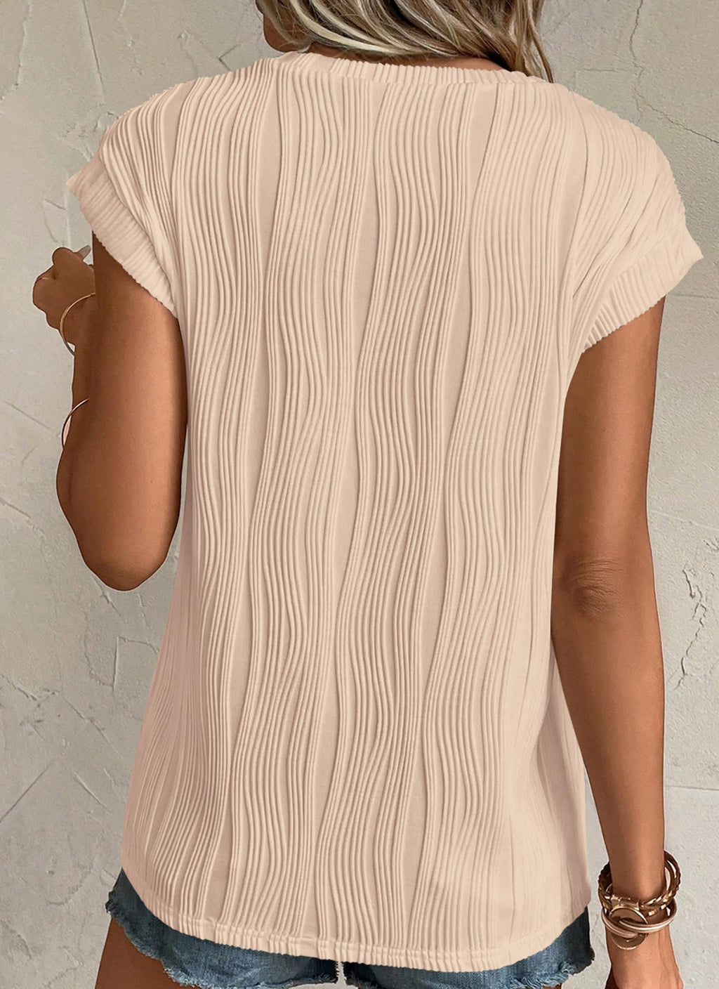 PRETTYGARDEN Blouses for Women Dressy Casual Spring Summer Business Office Tops Cap Sleeve Textured Cute Work Shirt